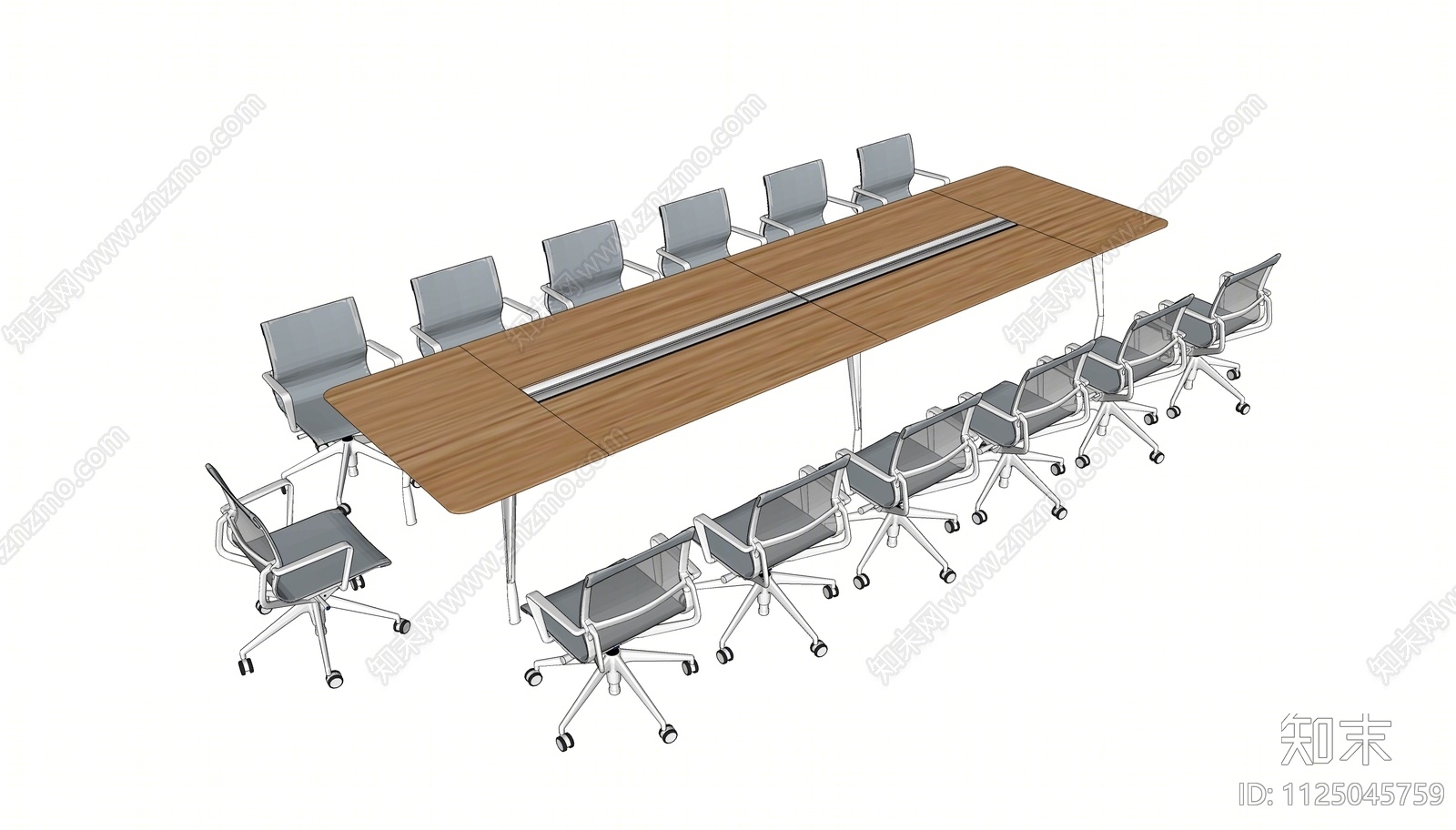 现代会议桌椅SU模型下载【ID:1125045759】