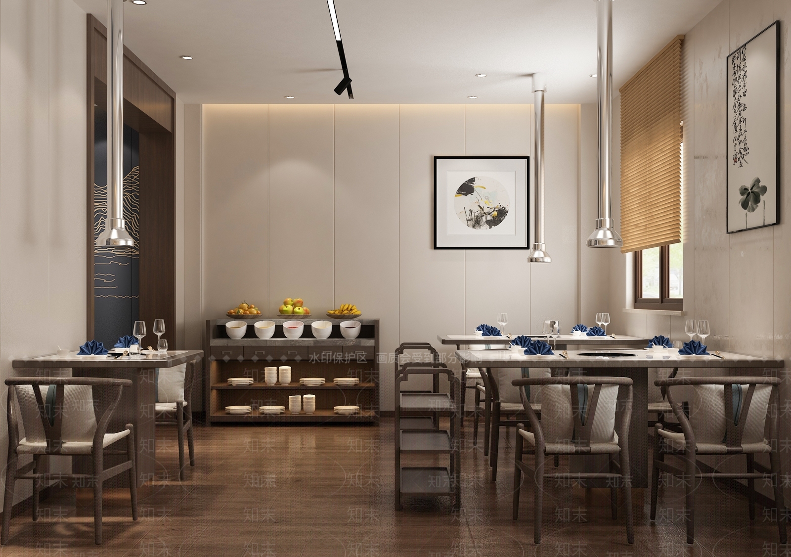 新中式火锅店3D模型下载【ID:1125050869】