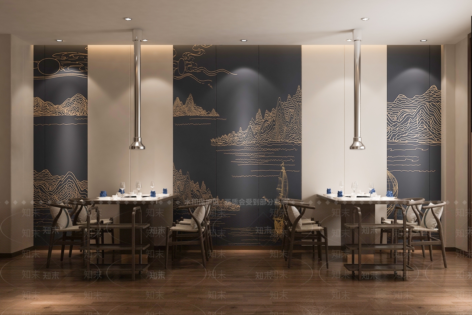 新中式火锅店3D模型下载【ID:1125050869】