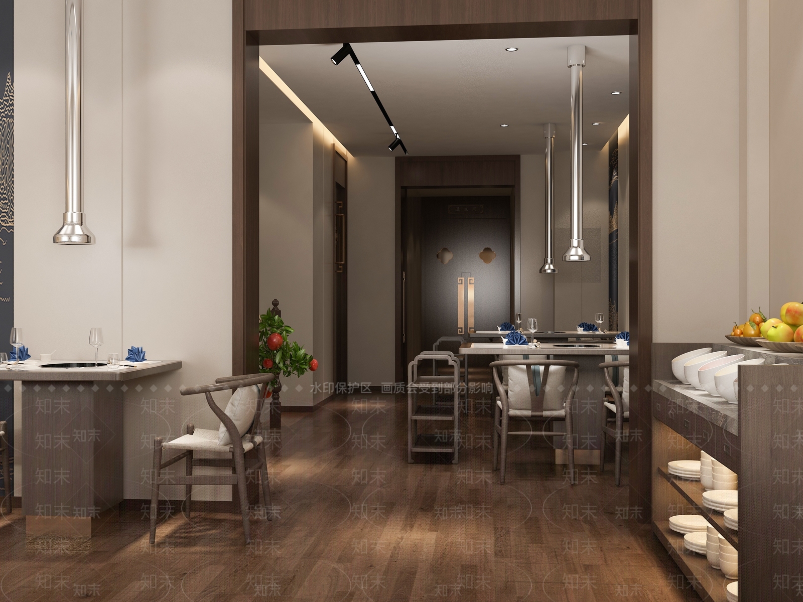 新中式火锅店3D模型下载【ID:1125050869】