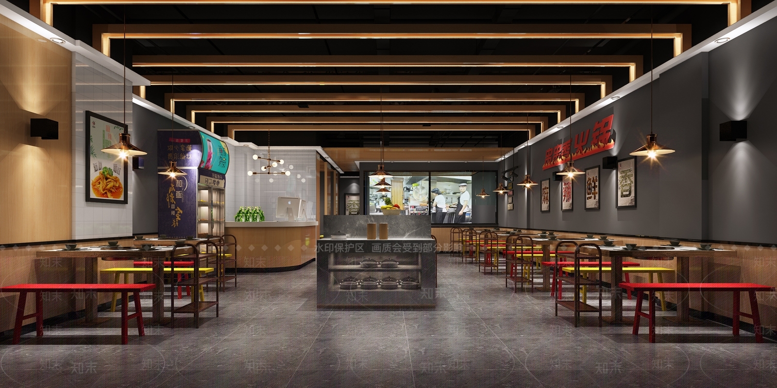 工业风火锅店3D模型下载【ID:1125055564】