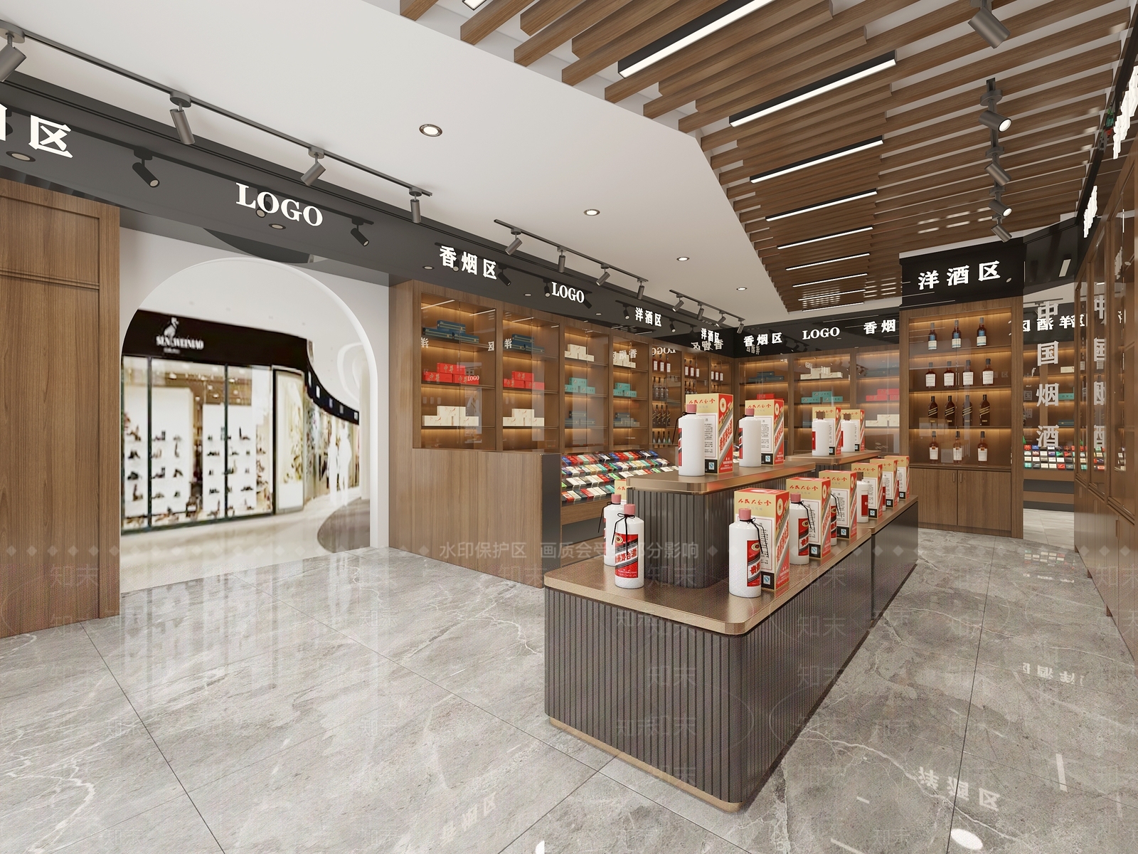 新中式烟酒店3D模型下载【ID:1125056330】