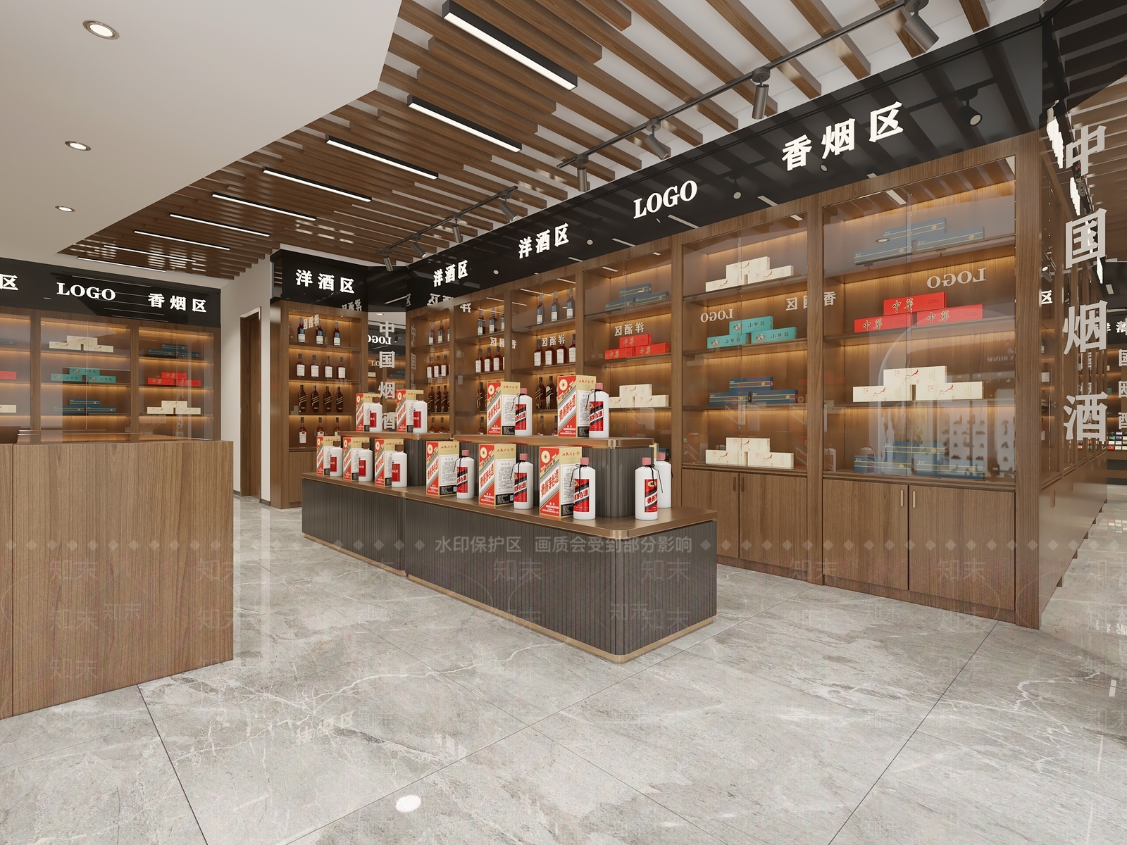 新中式烟酒店3D模型下载【ID:1125056330】