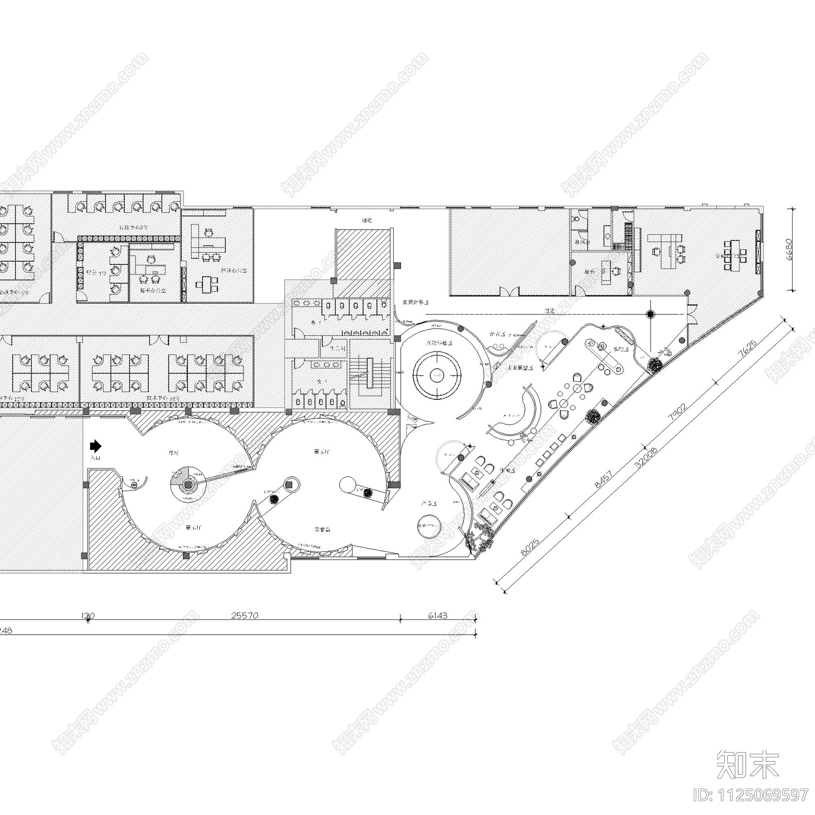 某汽车配件展厅平面布置图施工图下载【ID:1125069597】