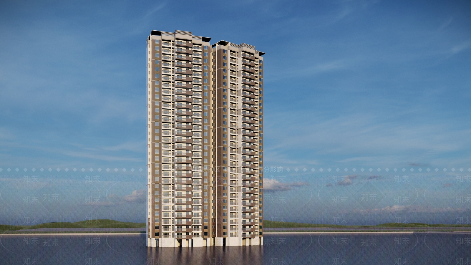 现代高层住宅建筑SU模型下载【ID:1125074165】