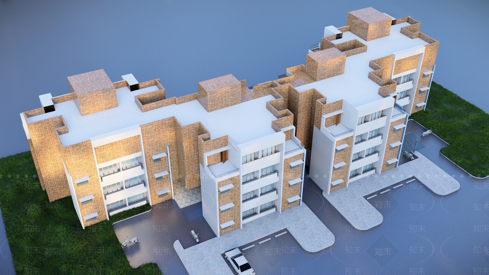 现代多层住宅SU模型下载【ID:1125074462】