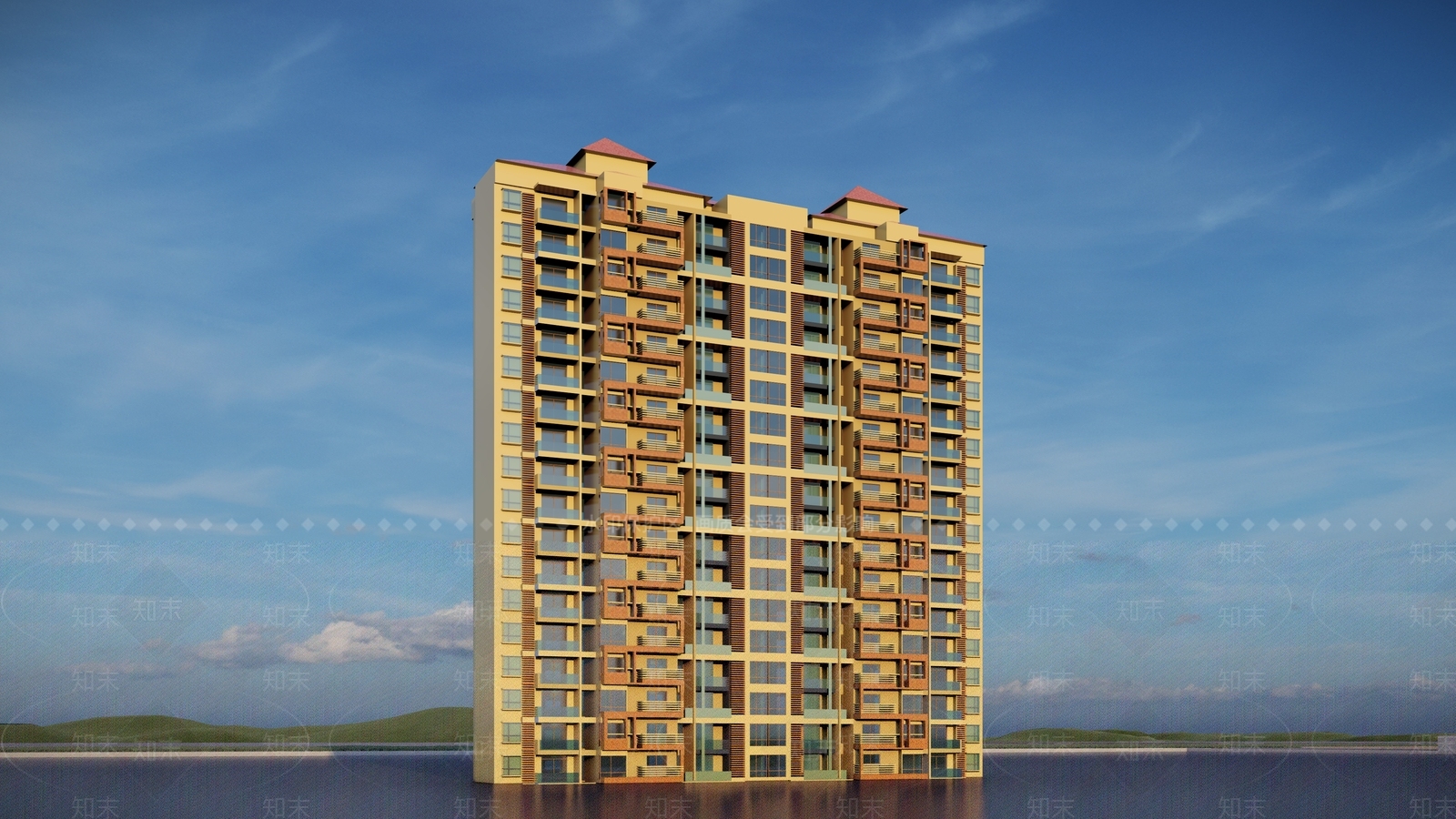 现代高层住宅建筑SU模型下载【ID:1125075032】