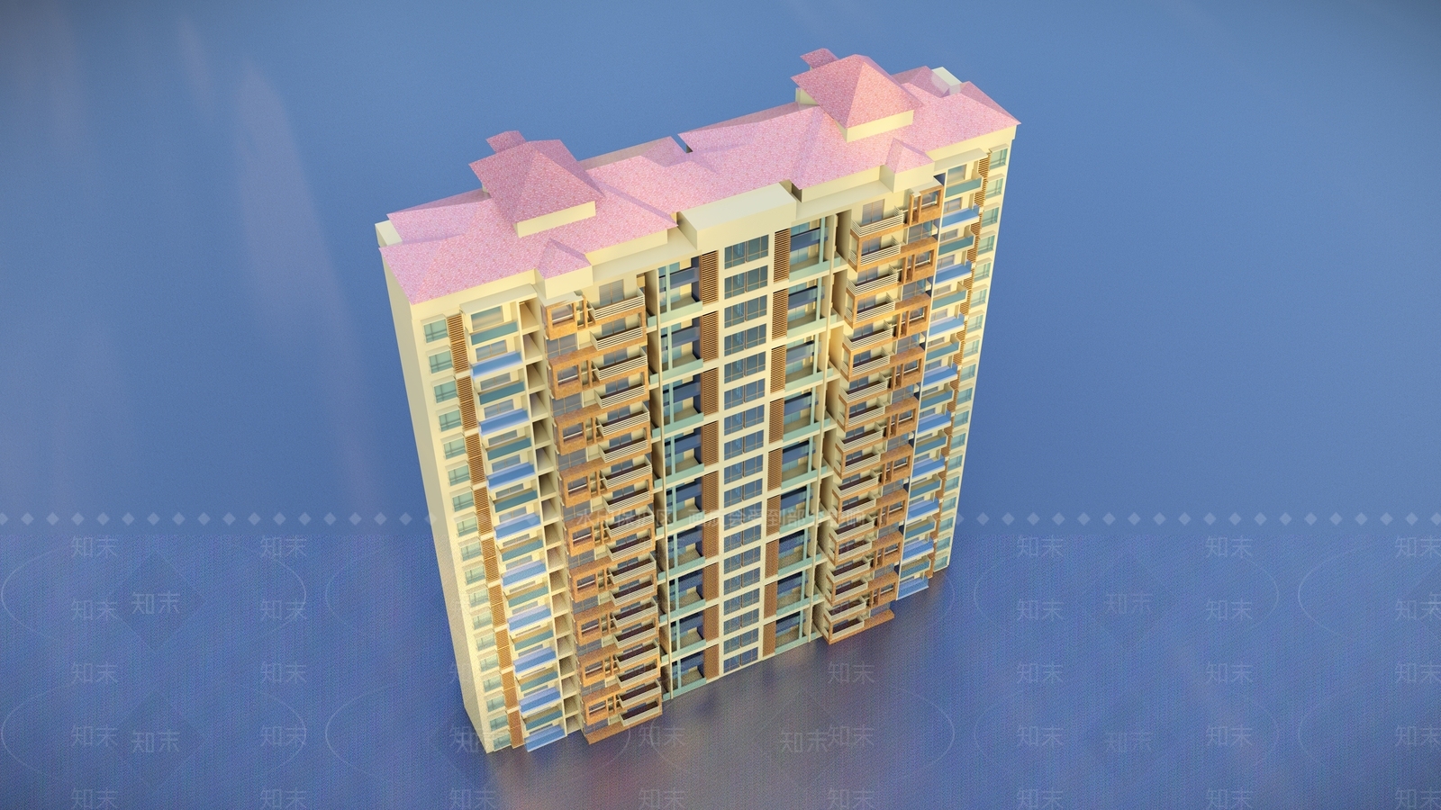 现代高层住宅建筑SU模型下载【ID:1125075032】