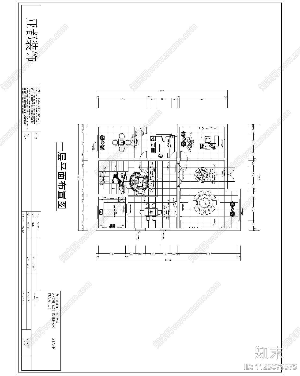 欧式自建别墅设计cad施工图下载【ID:1125079575】