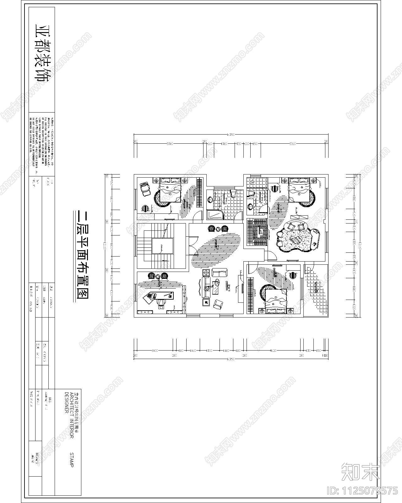 欧式自建别墅设计cad施工图下载【ID:1125079575】