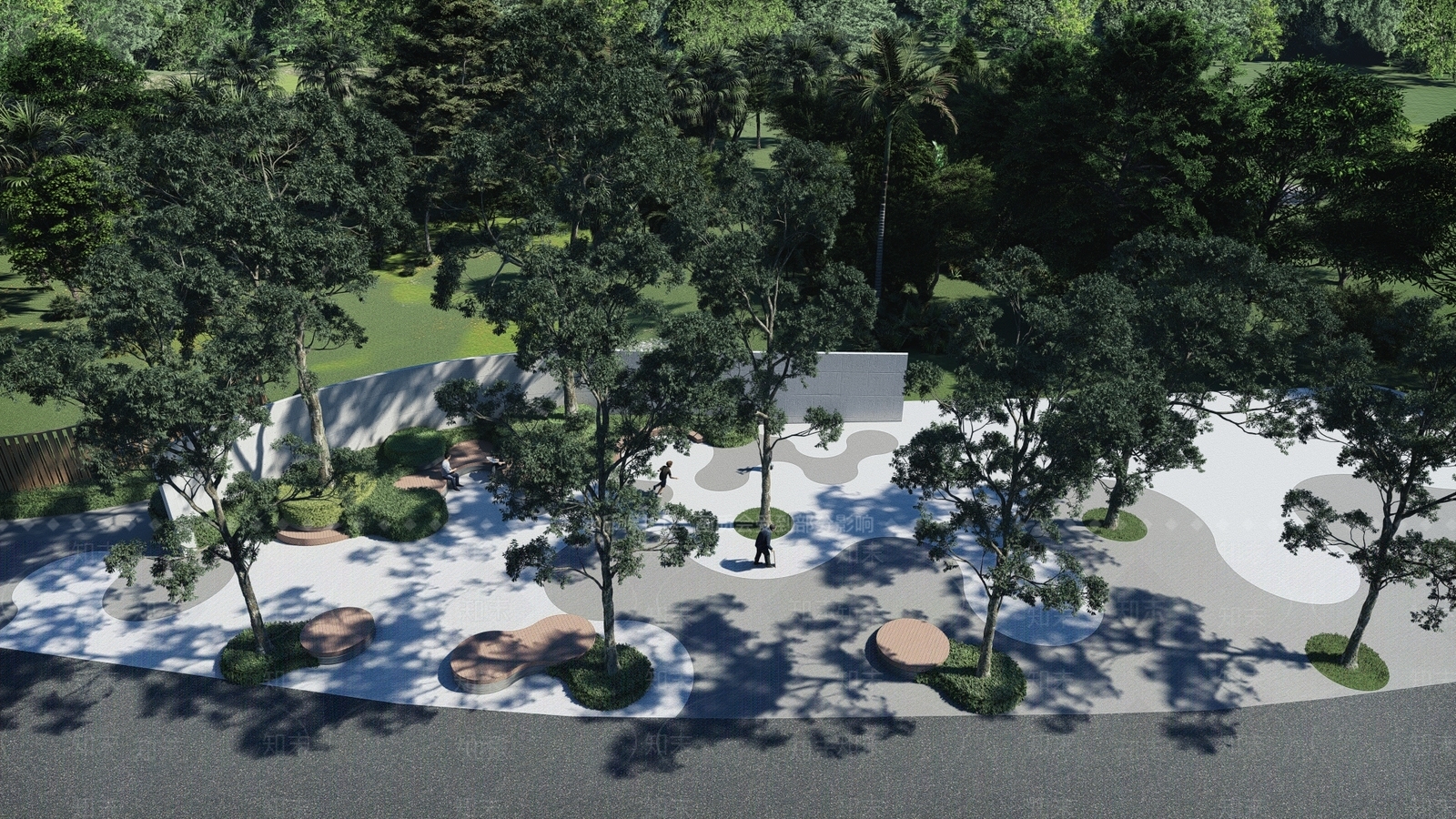 现代公园景观SU模型下载【ID:1125080141】