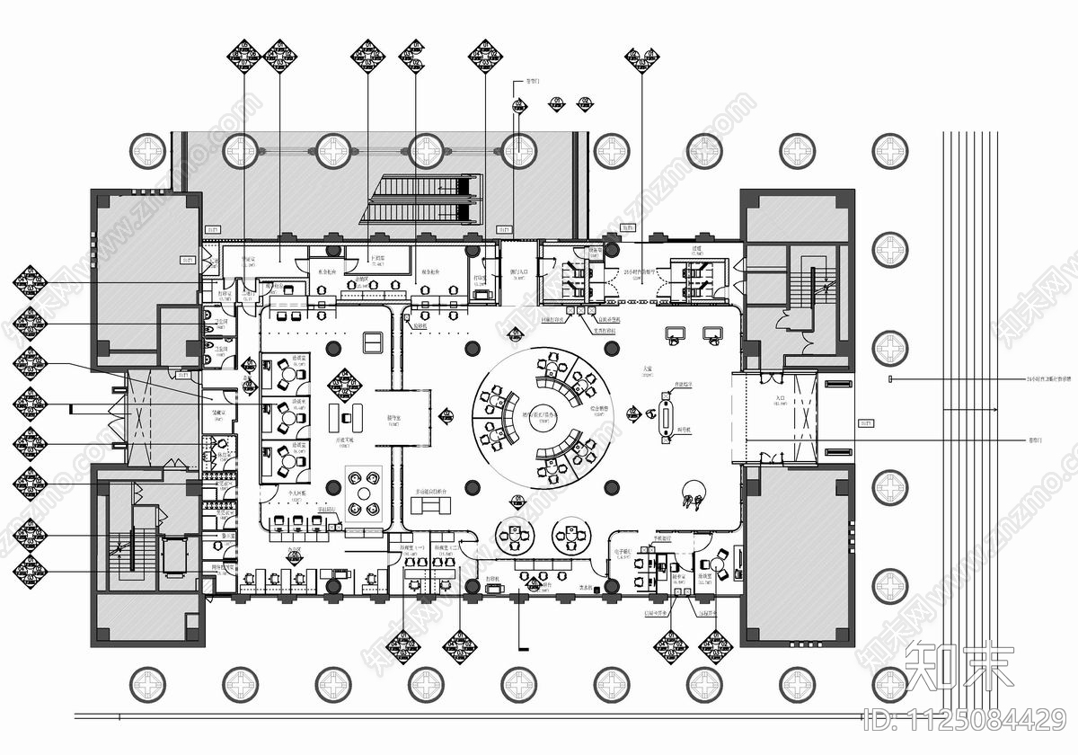 900㎡某银行全套CAD施工图施工图下载【ID:1125084429】