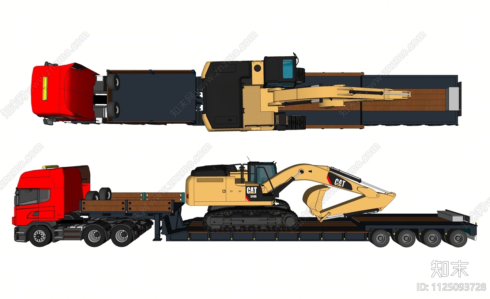 拖挂式工程车SU模型下载【ID:1125093728】