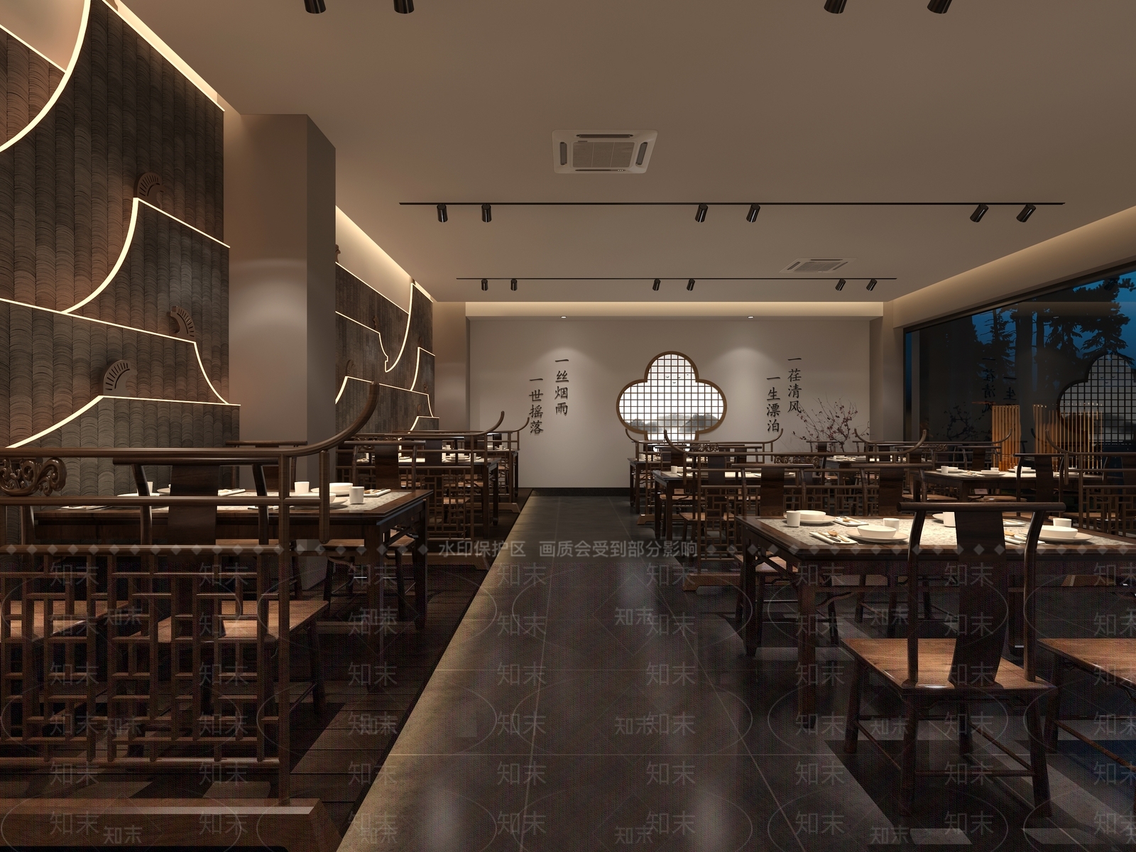 新中式徽派中餐厅3D模型下载【ID:1125098042】_知末3d模型网