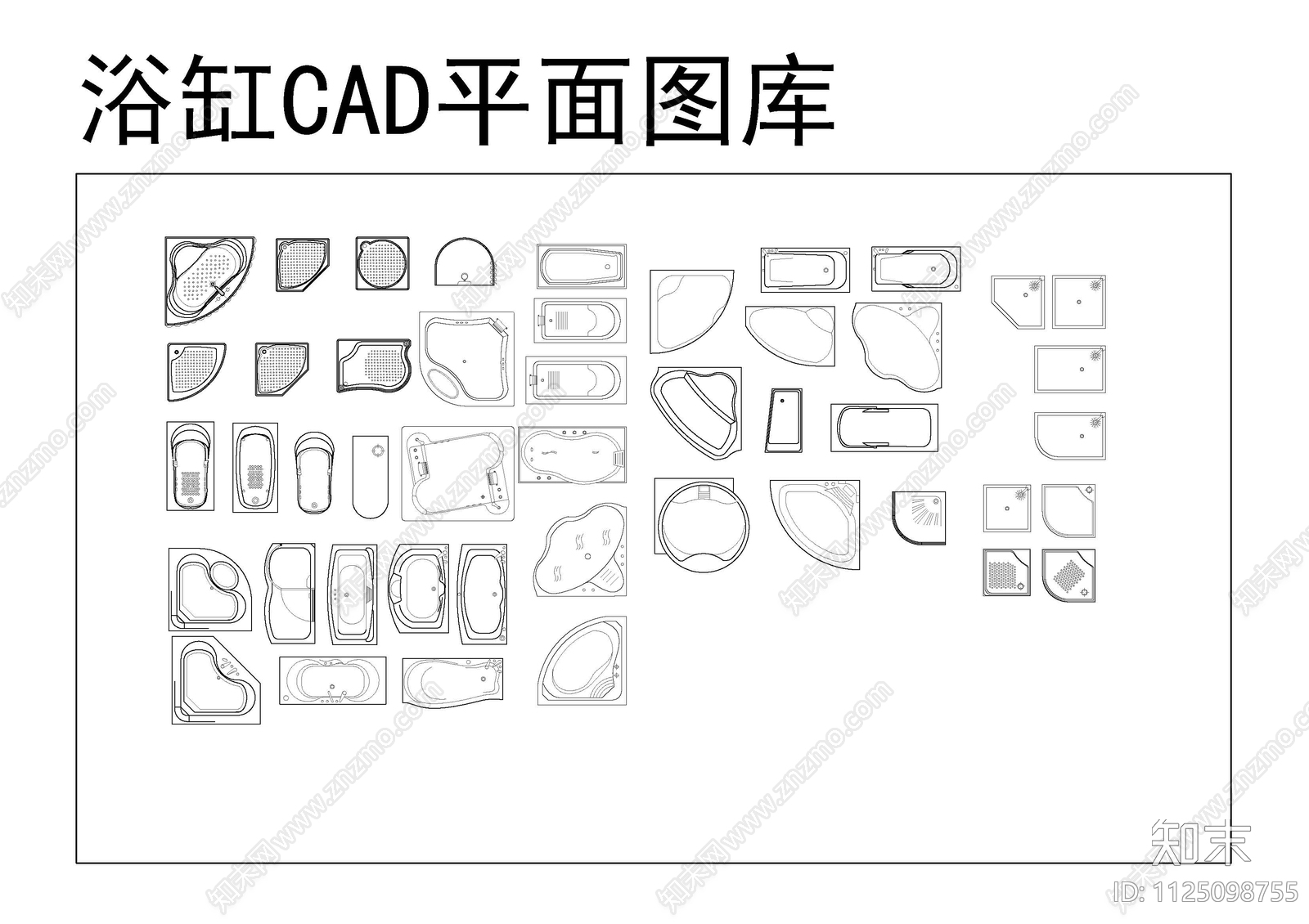 装饰摆件浴室设施施工图下载【ID:1125098755】