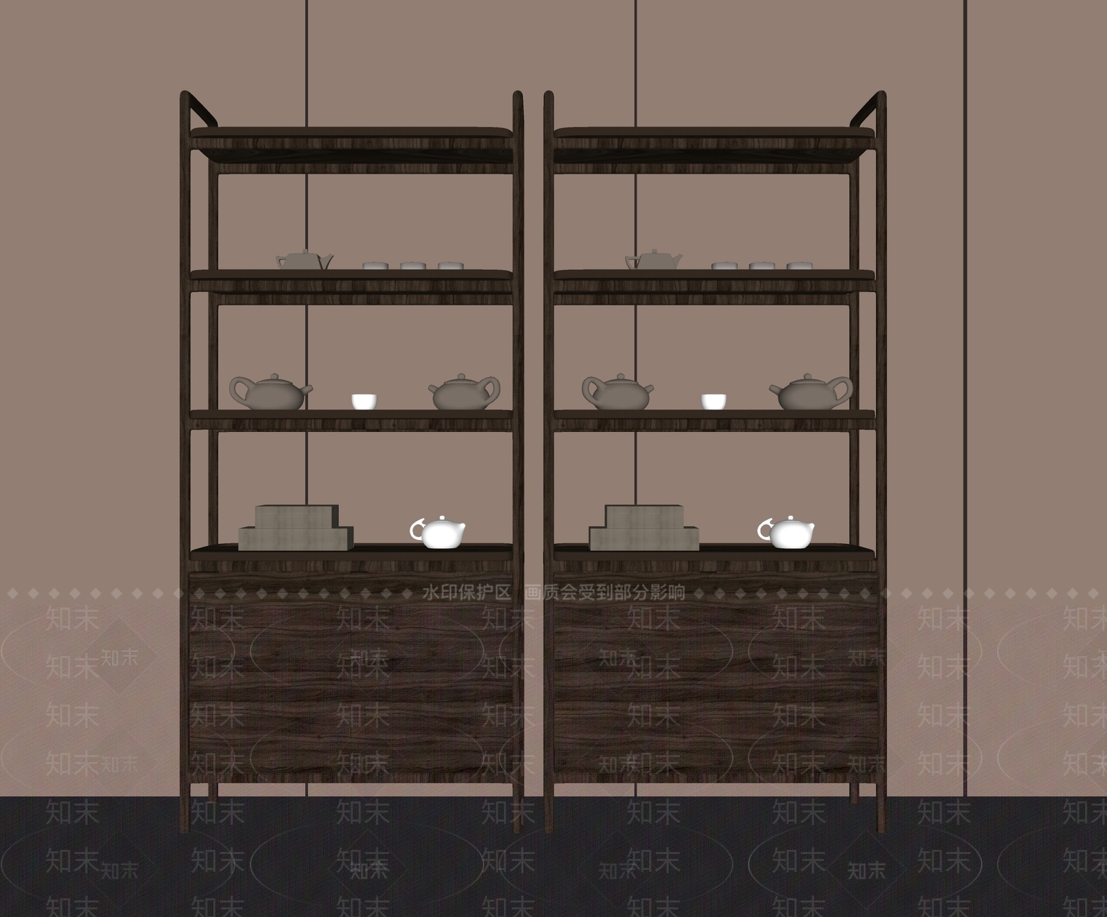 新中式博古架SU模型下载【ID:1125104789】