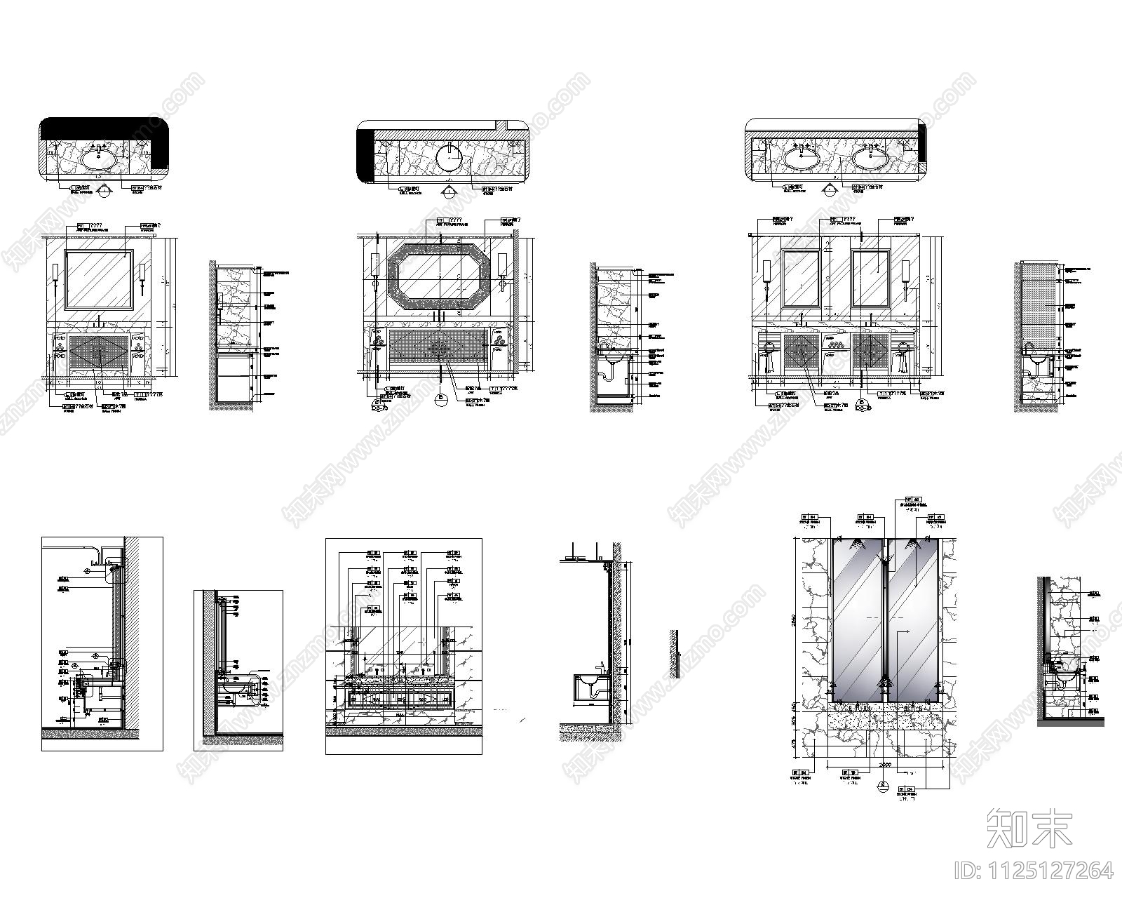 卫生间大样图cad施工图下载【ID:1125127264】