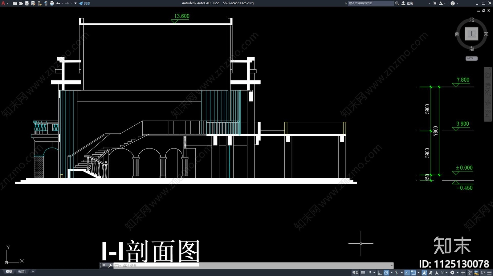 新古典别墅建筑cad施工图下载【ID:1125130078】