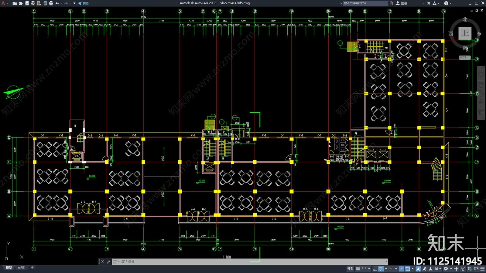 现代简约商业建筑cad施工图下载【ID:1125141945】