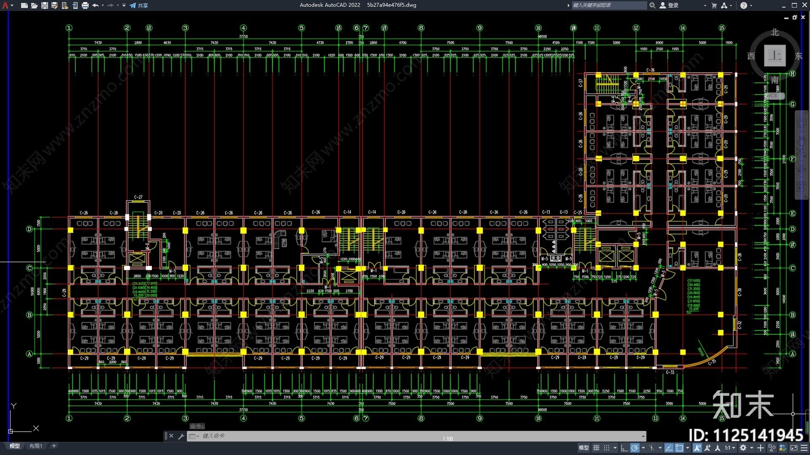 现代简约商业建筑cad施工图下载【ID:1125141945】