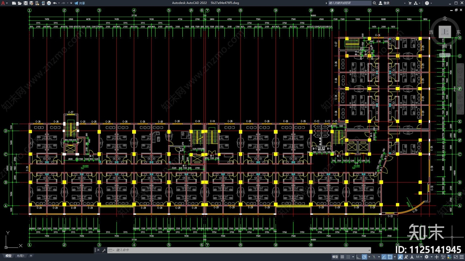 现代简约商业建筑cad施工图下载【ID:1125141945】