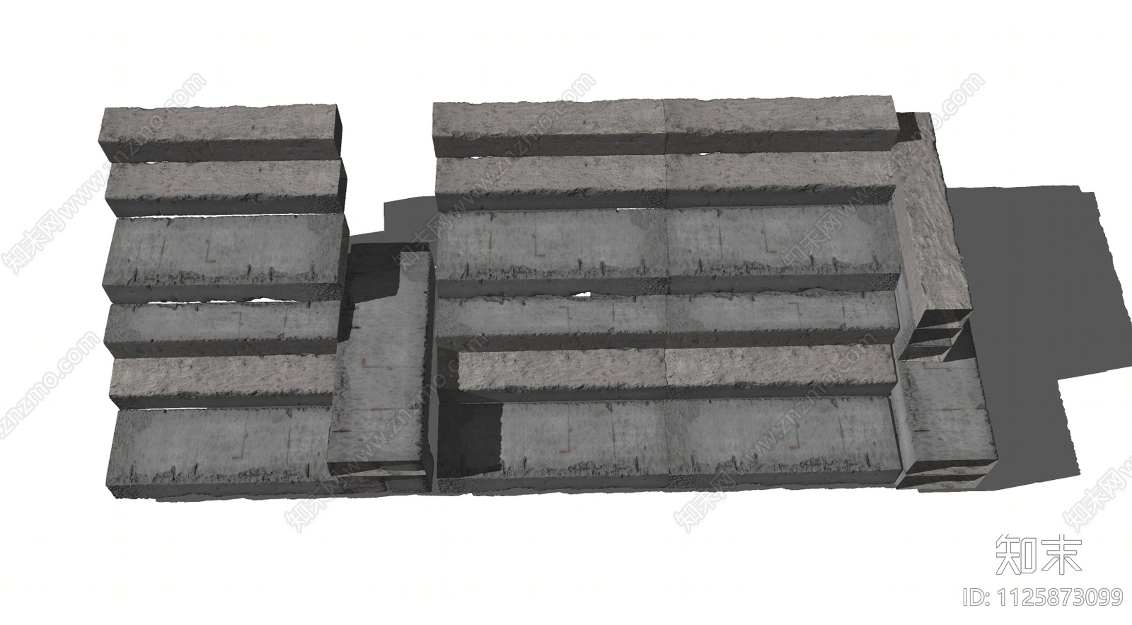 现代混淋土台阶景观SU模型下载【ID:1125873099】