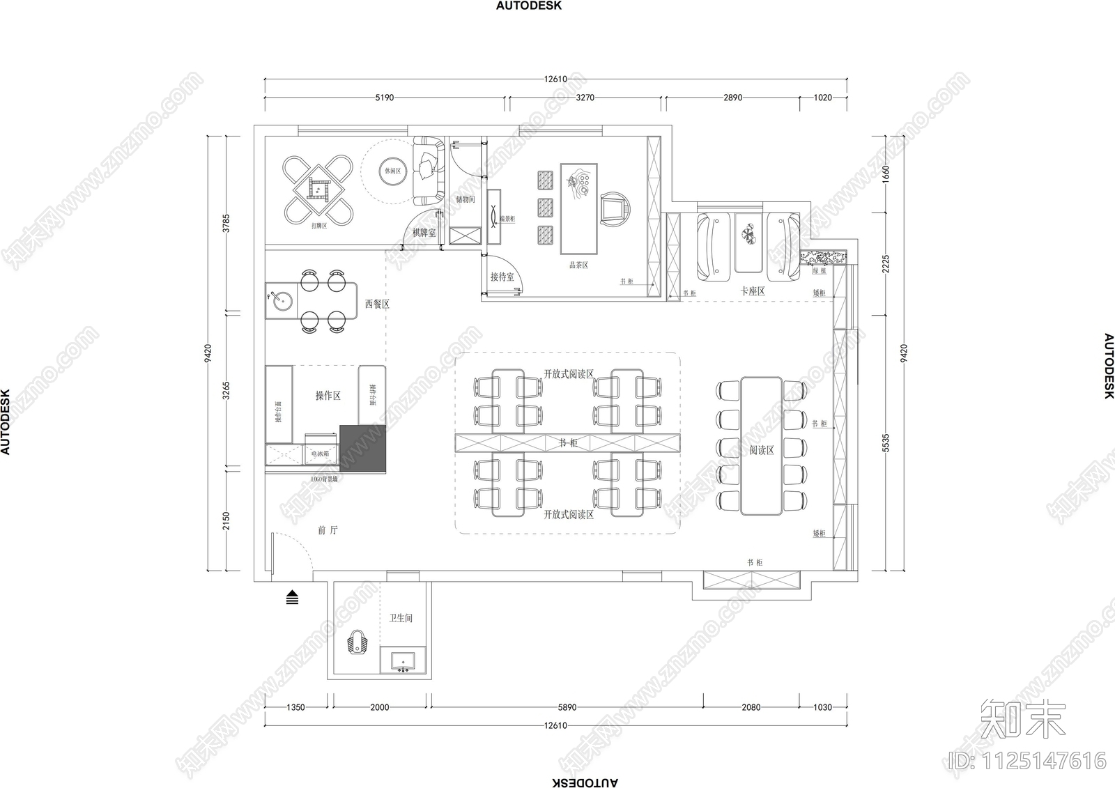 100m²阅读室施工图下载【ID:1125147616】