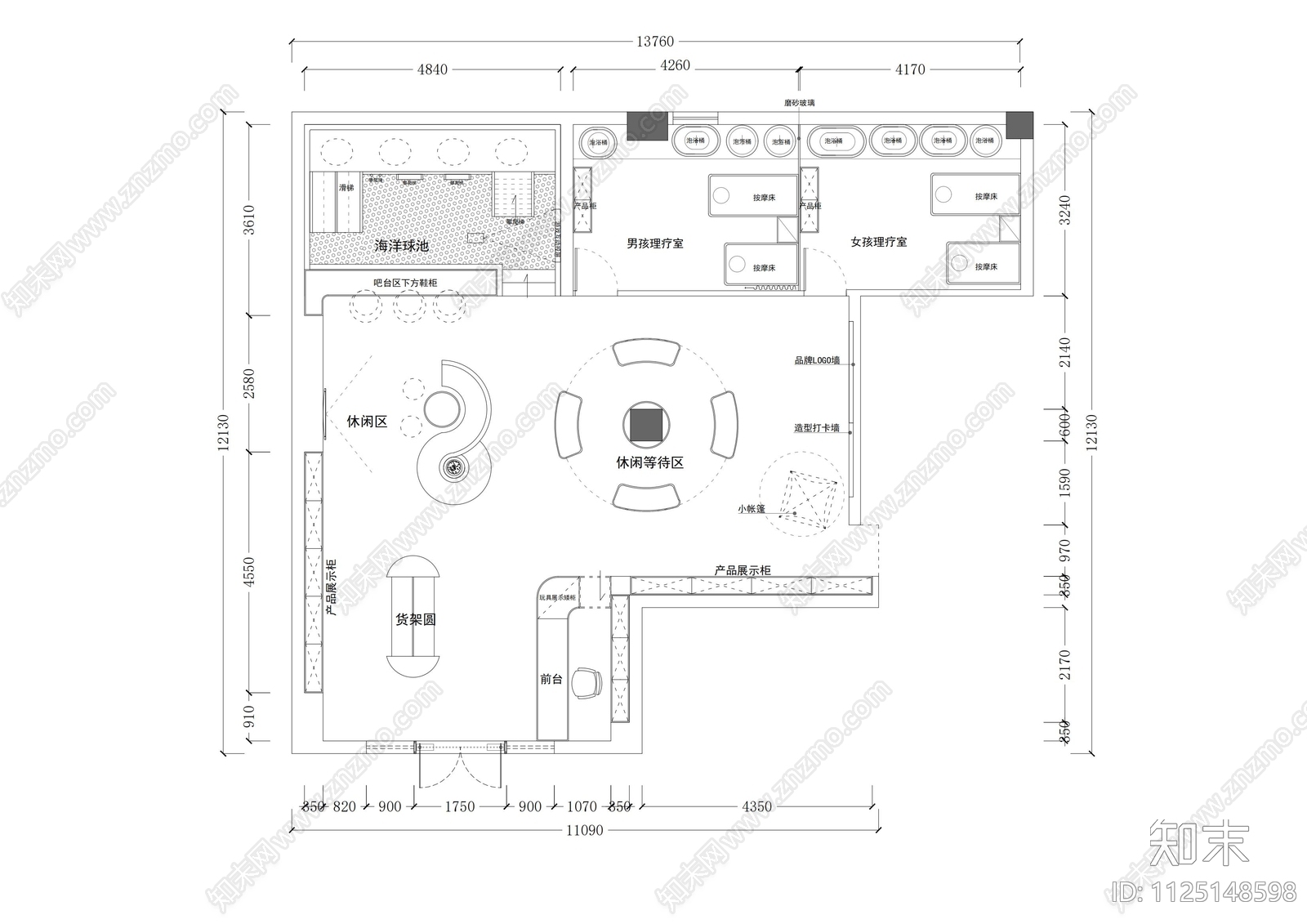 40m²cad施工图下载【ID:1125148598】