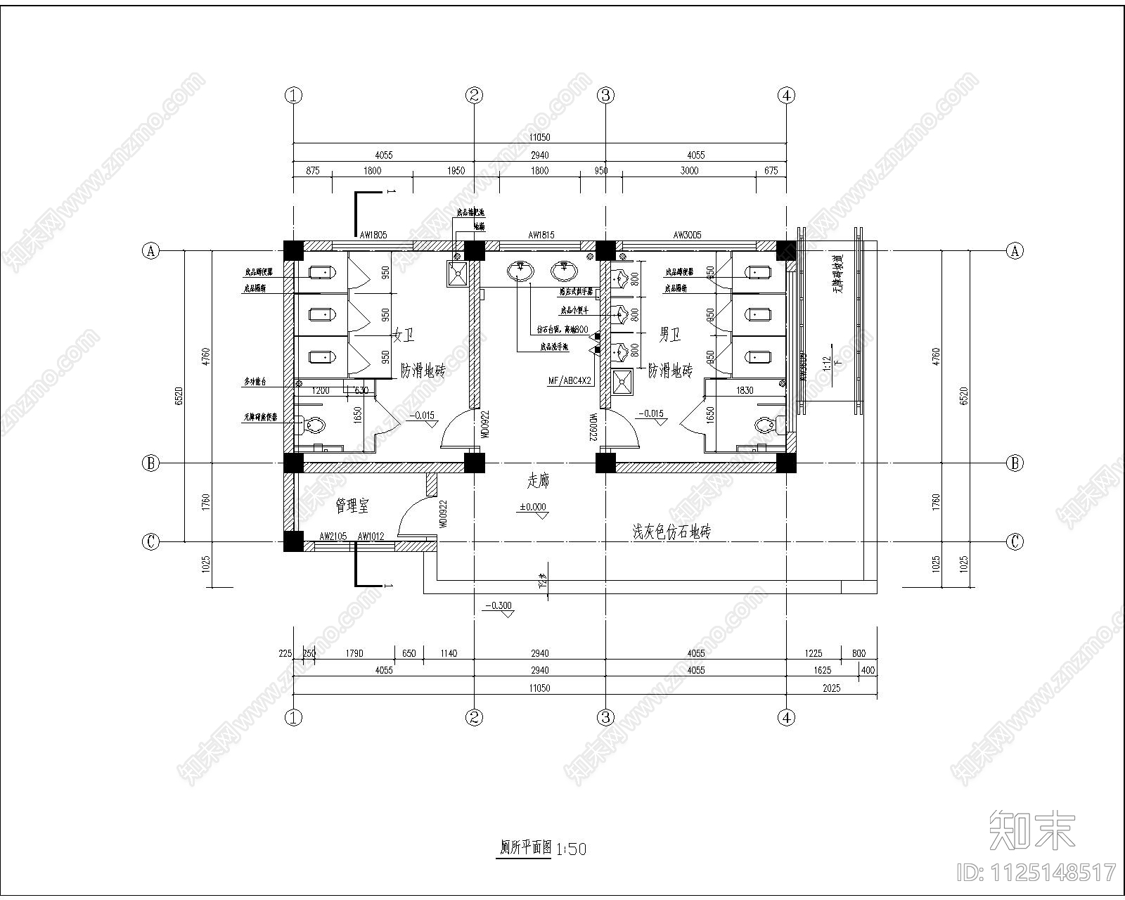 公共卫生间设计详图cad施工图下载【ID:1125148517】
