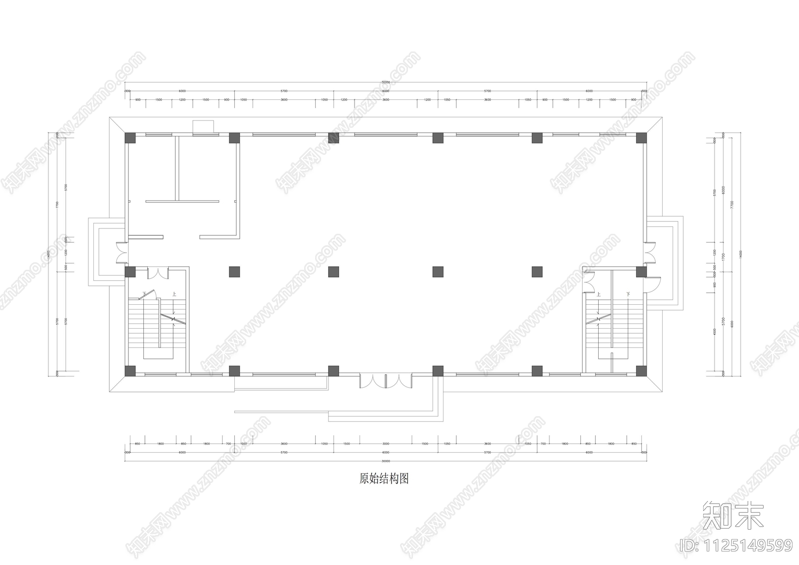 420m²开放式办公室cad施工图下载【ID:1125149599】