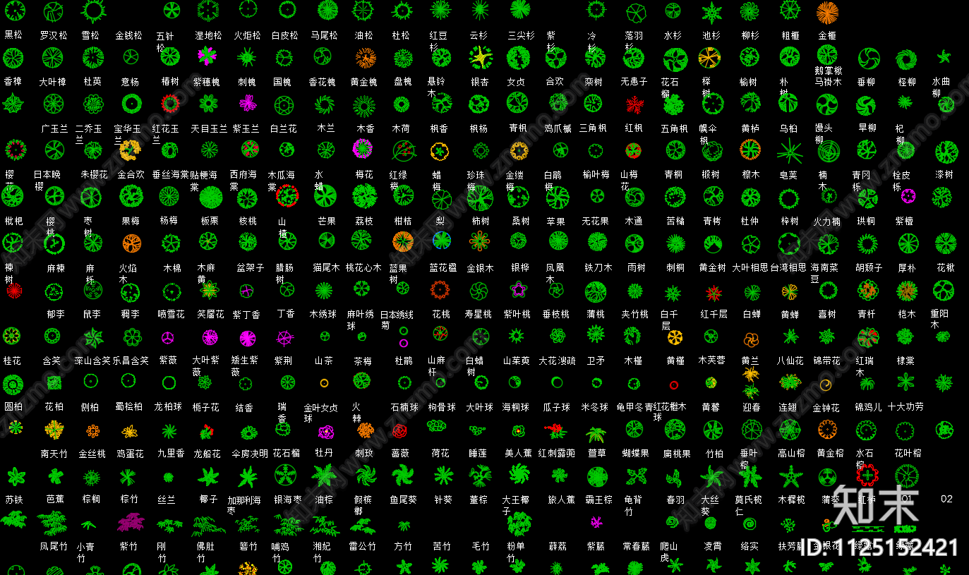 园林树图块施工图下载【ID:1125152421】