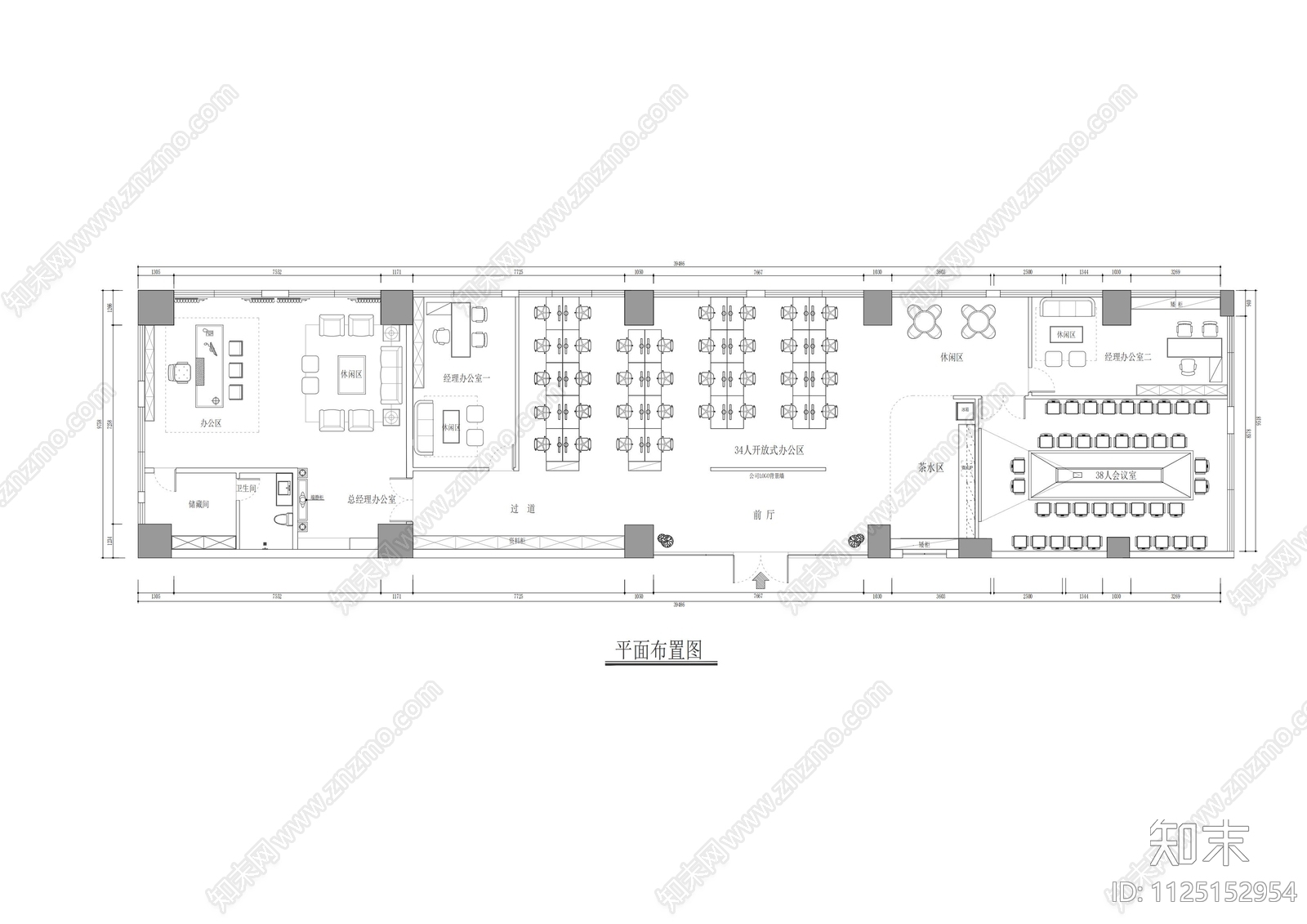 380m²cad施工图下载【ID:1125152954】