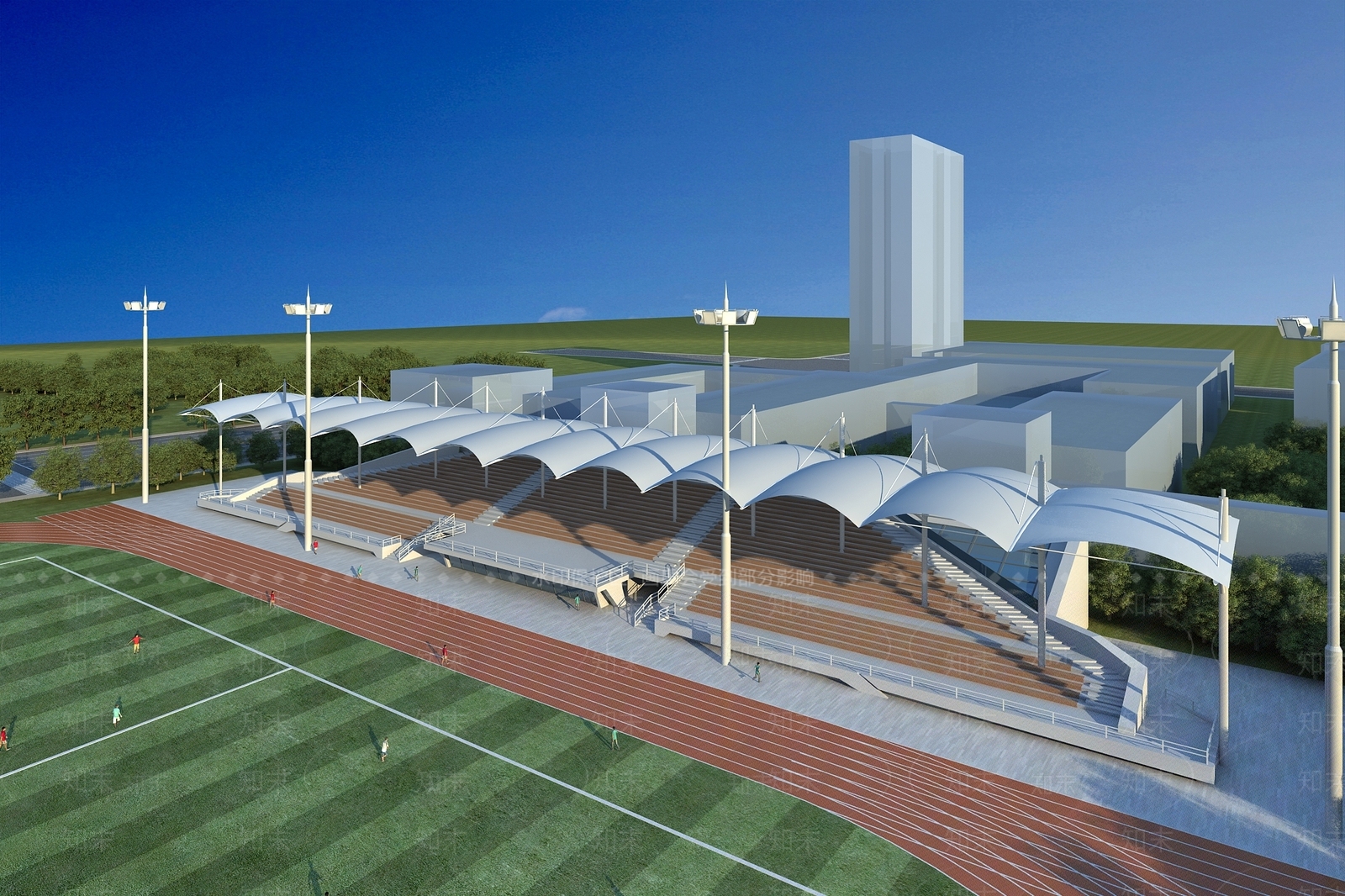 现代体育场看台3D模型下载【ID:1125154690】