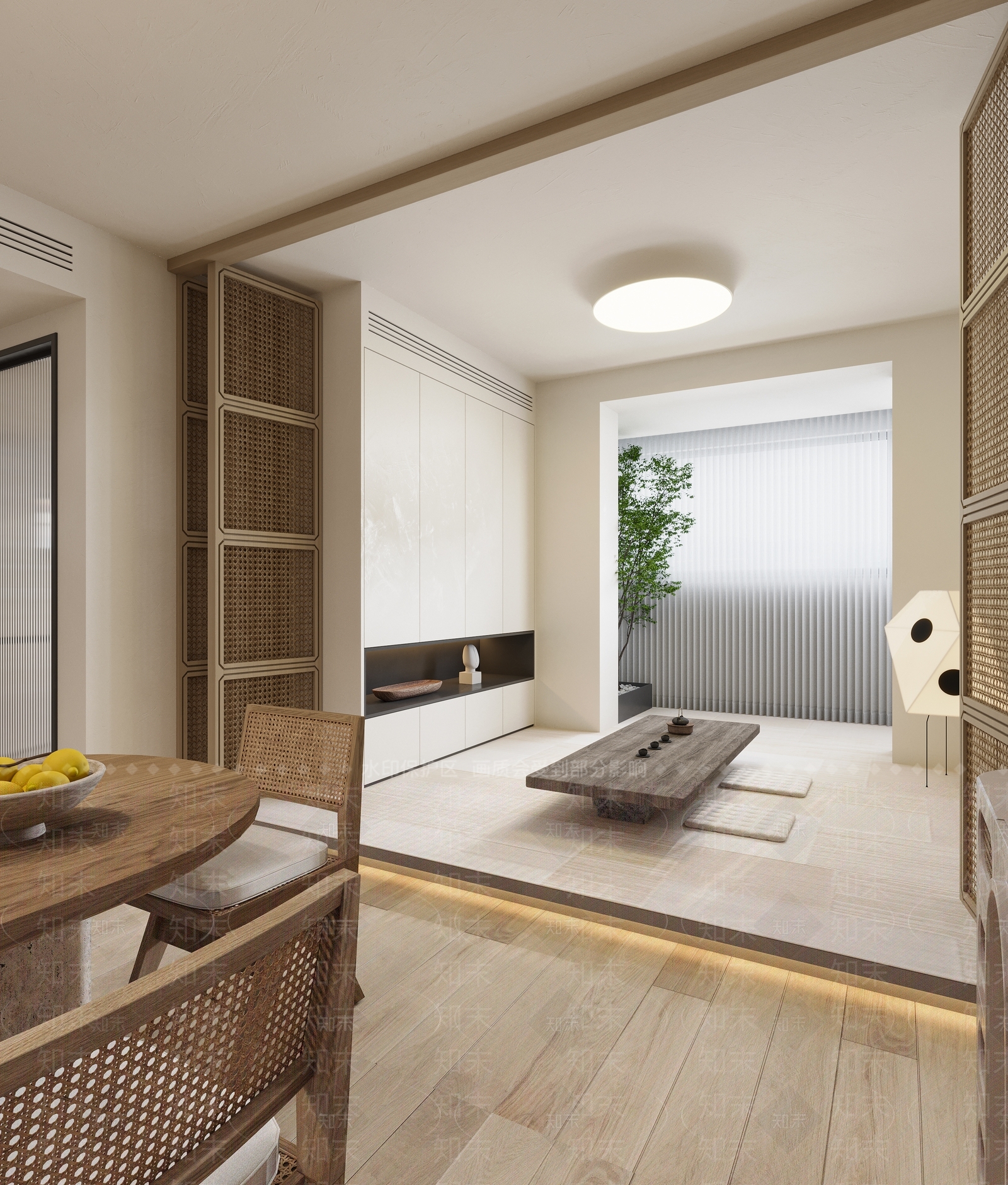 侘寂风客厅3D模型下载【ID:1125160621】_知末3d模型网