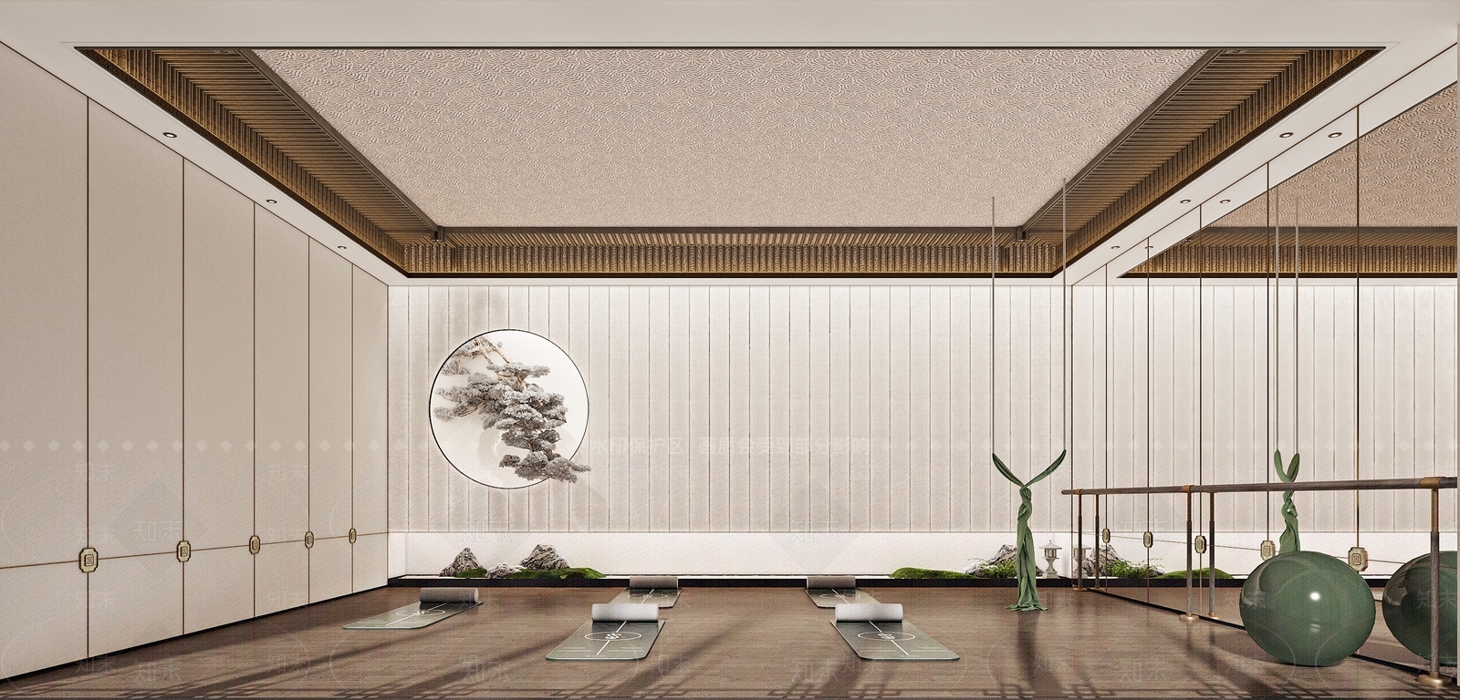 新中式瑜伽室3D模型下载【ID:1125168549】