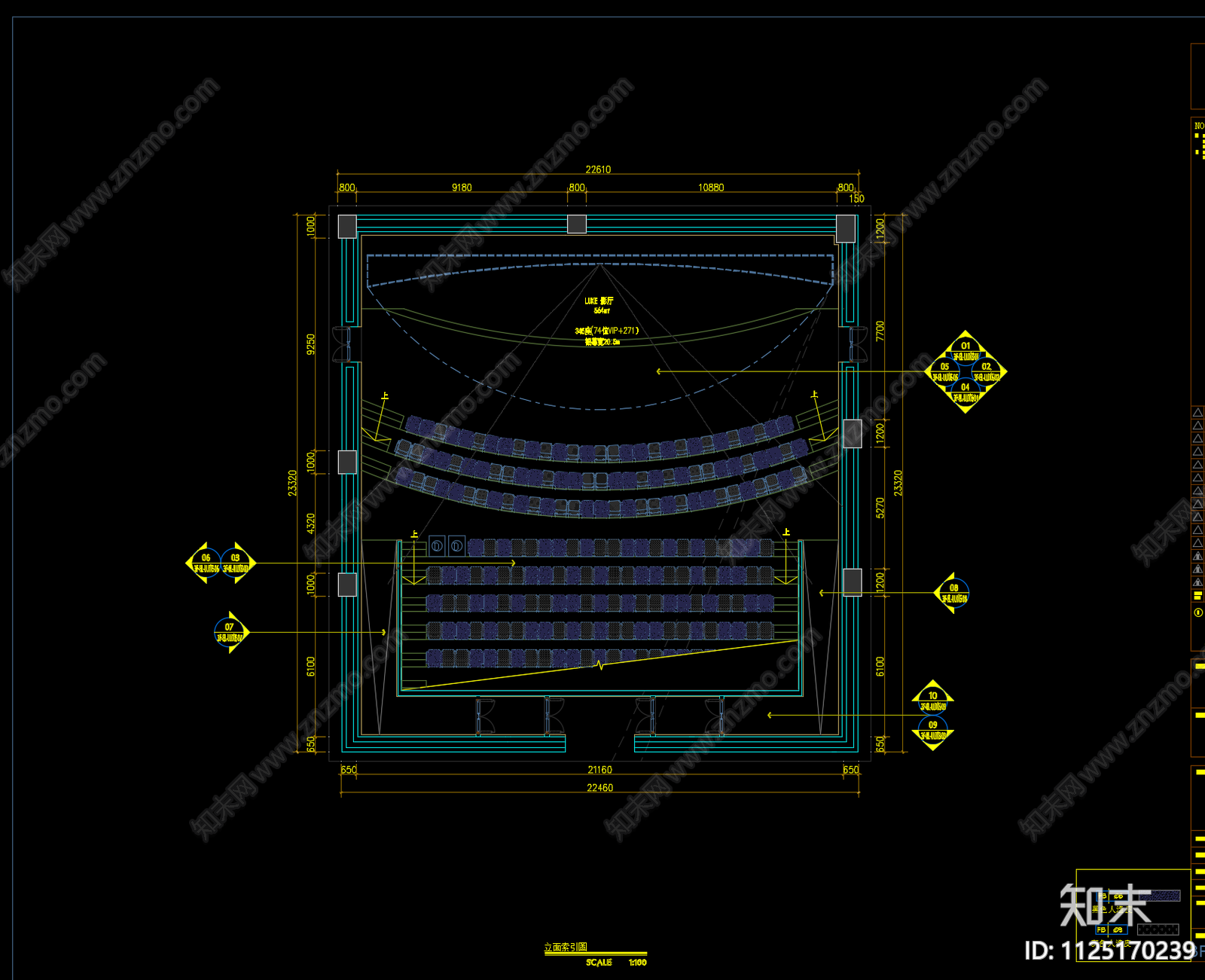 现代电影院cad施工图下载【ID:1125170239】