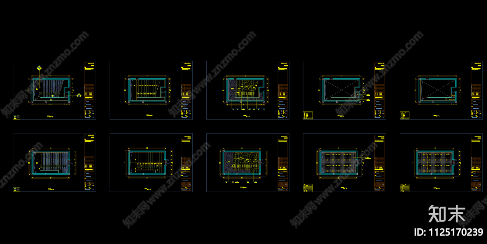 现代电影院cad施工图下载【ID:1125170239】