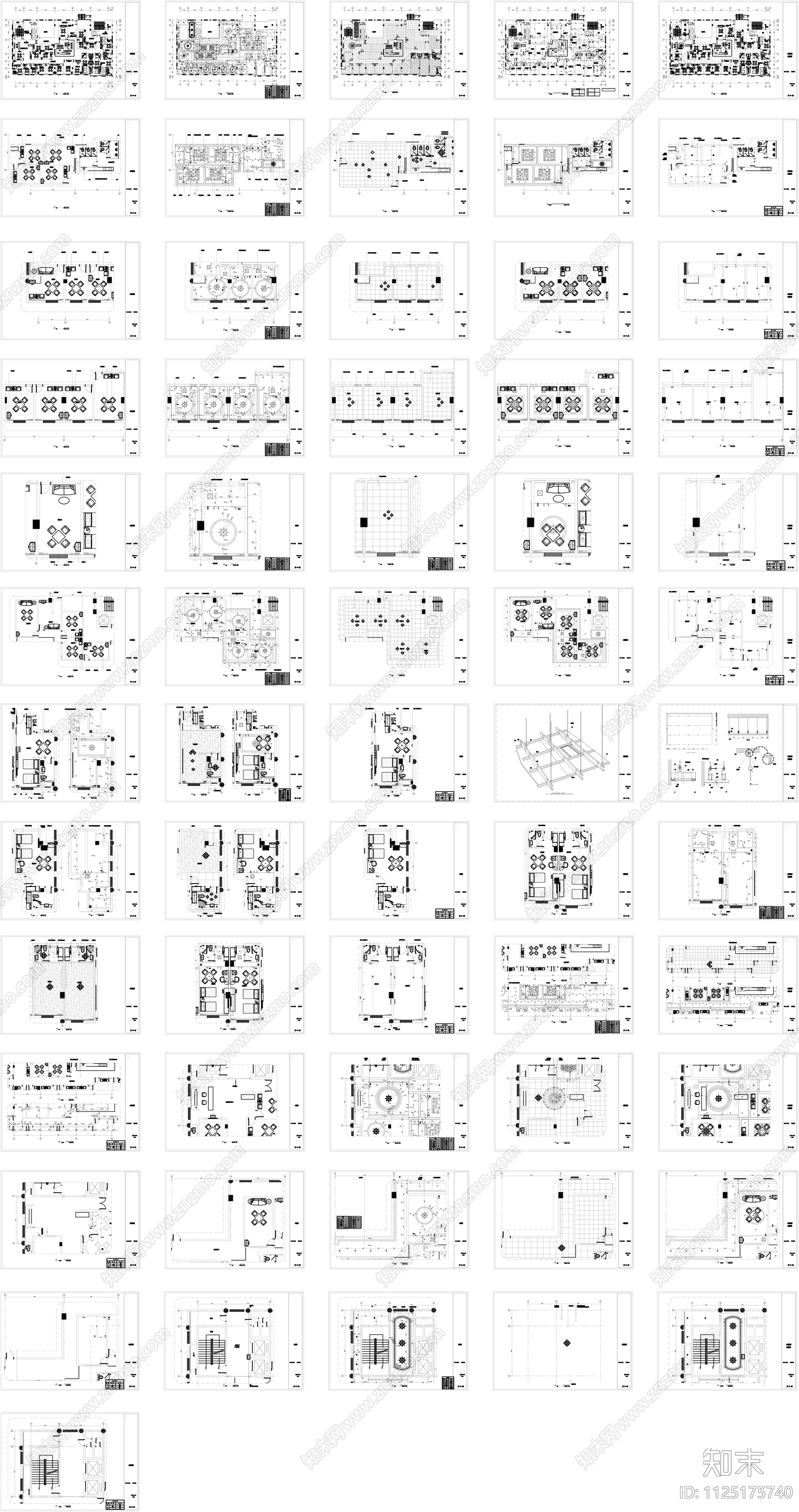 麻将房棋牌室CADcad施工图下载【ID:1125175740】