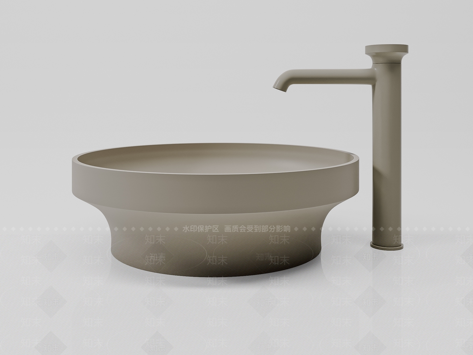 侘寂风台盆3D模型下载【ID:1125176238】