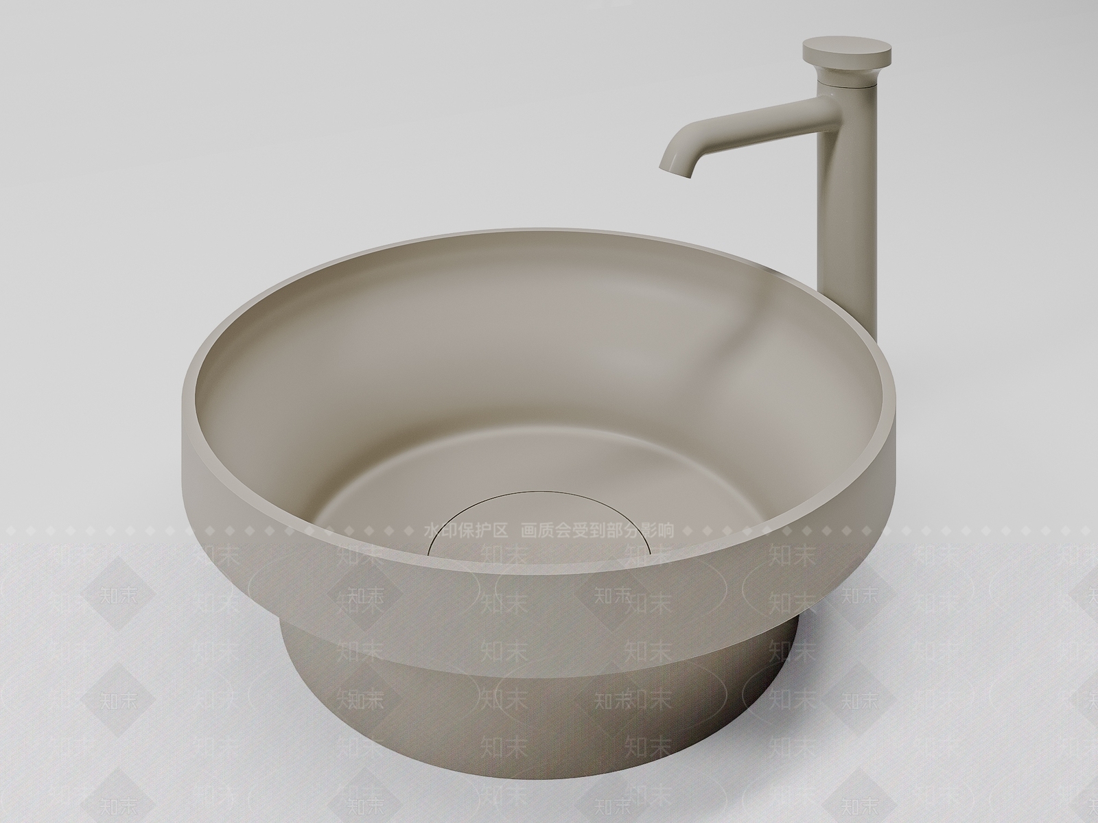 侘寂风台盆3D模型下载【ID:1125176238】