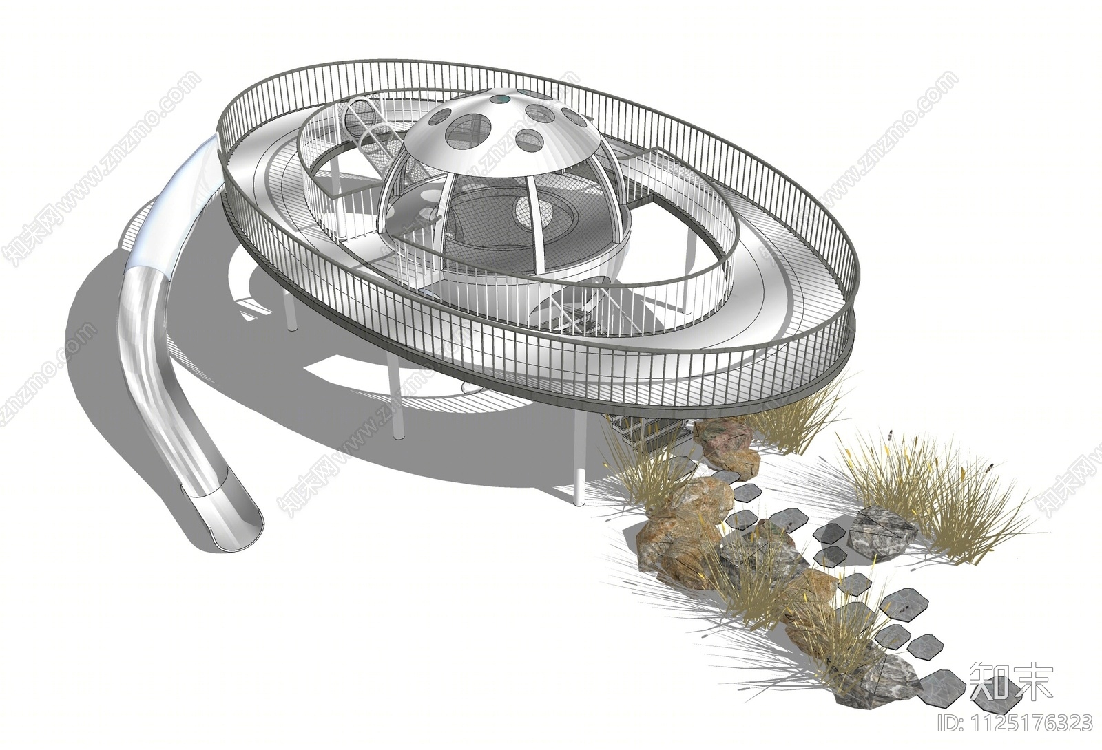 儿童滑梯SU模型下载【ID:1125176323】