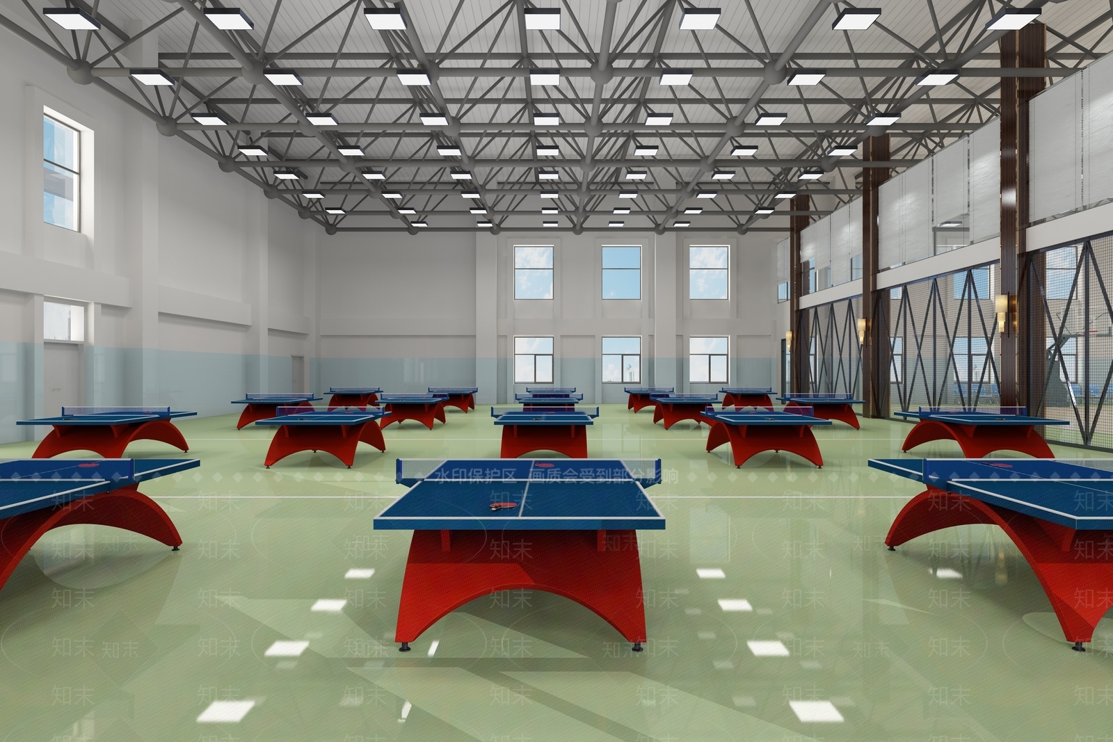 现代篮球场3D模型下载【ID:1125314513】