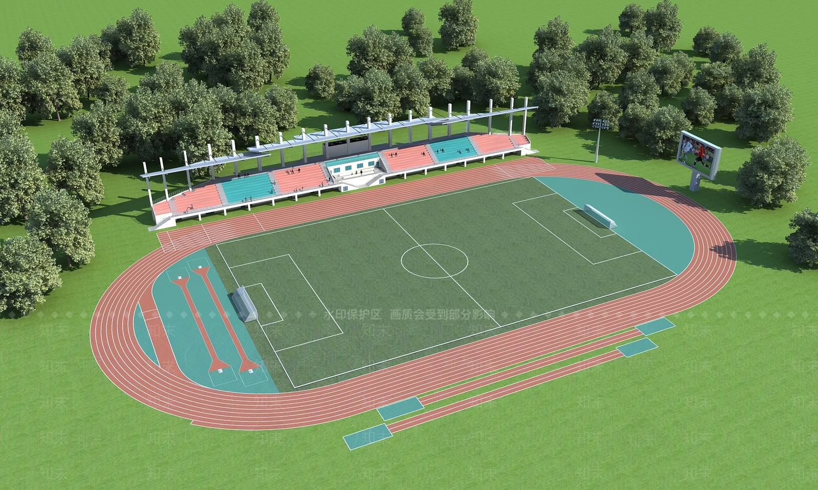 现代操场看台3D模型下载【ID:1125182708】