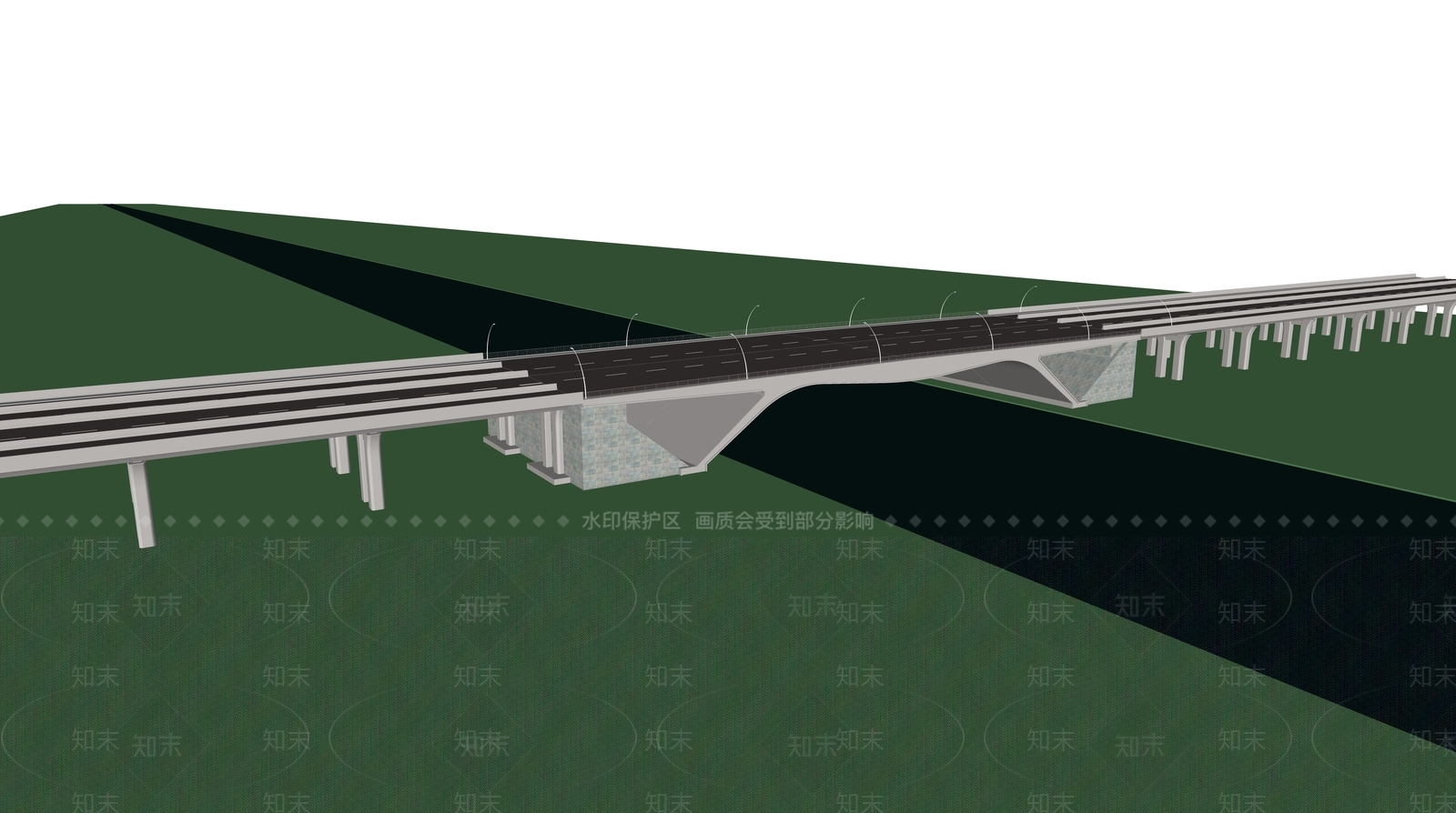 现代公路大桥SU模型下载【ID:1125183959】
