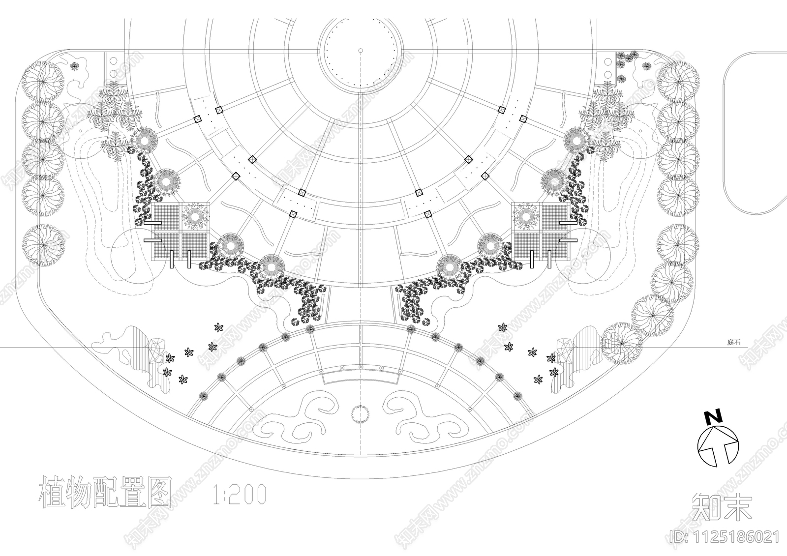 广场景观及植物配置图施工图下载【ID:1125186021】