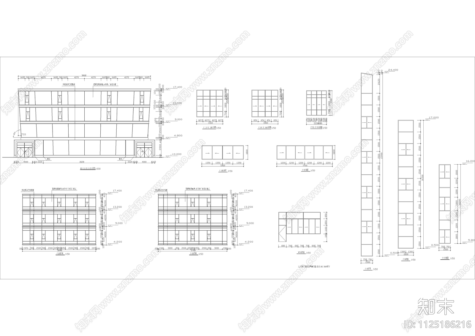 汽车站建筑CAD图施工图下载【ID:1125186216】