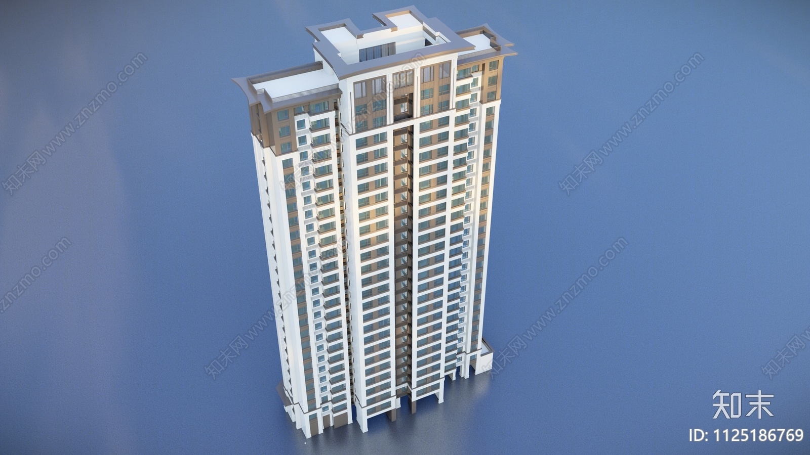 新中式小区高层住宅SU模型下载【ID:1125186769】
