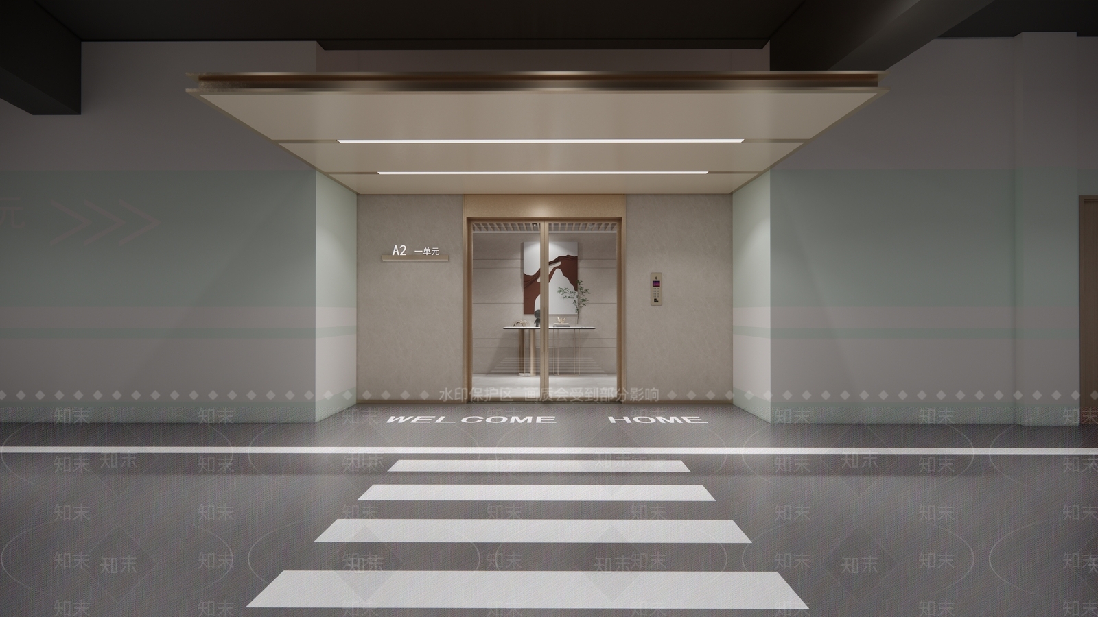 现代电梯厅SU模型下载【ID:1125188056】