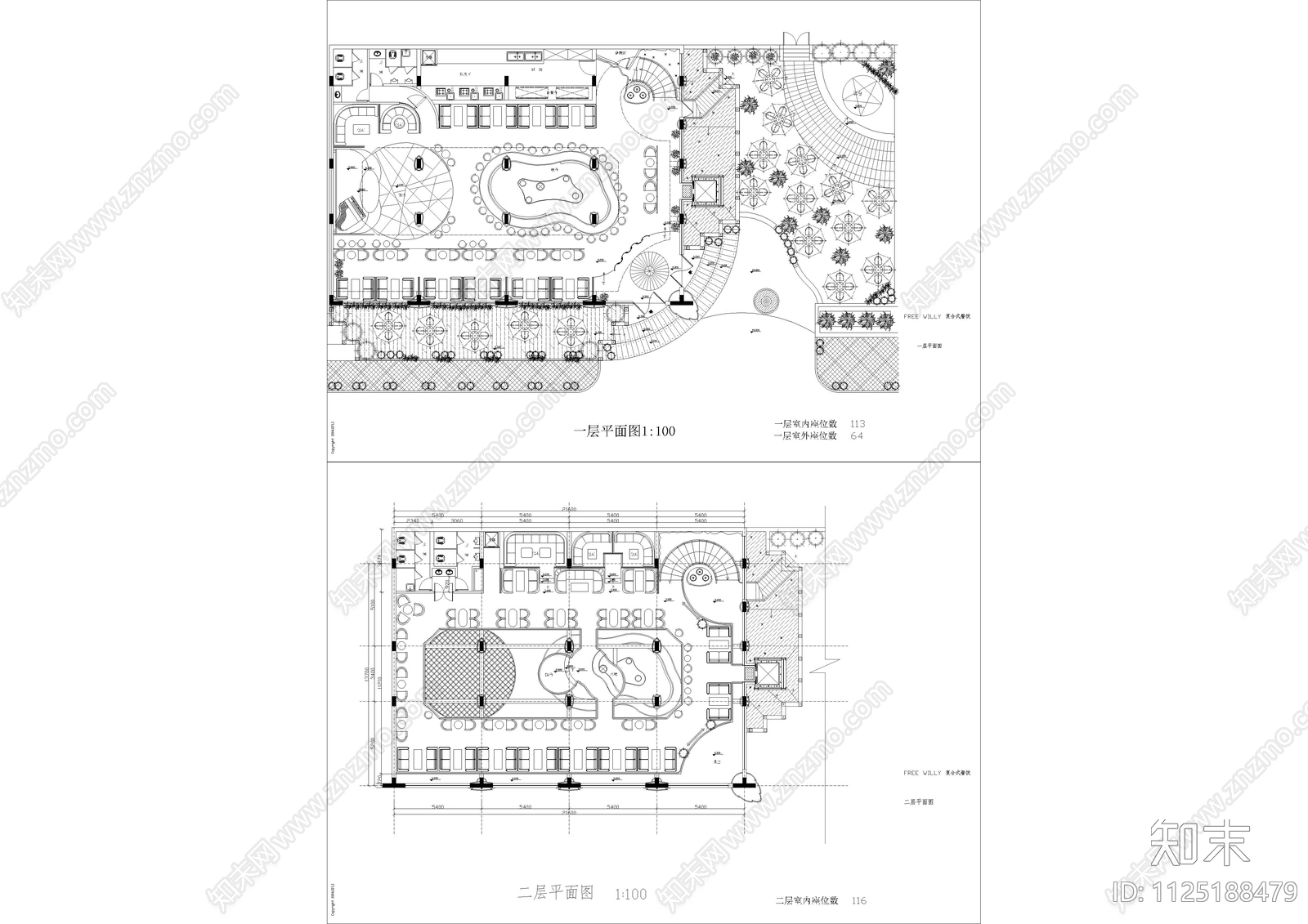 现代连锁量贩KTV平面图cad施工图下载【ID:1125188479】