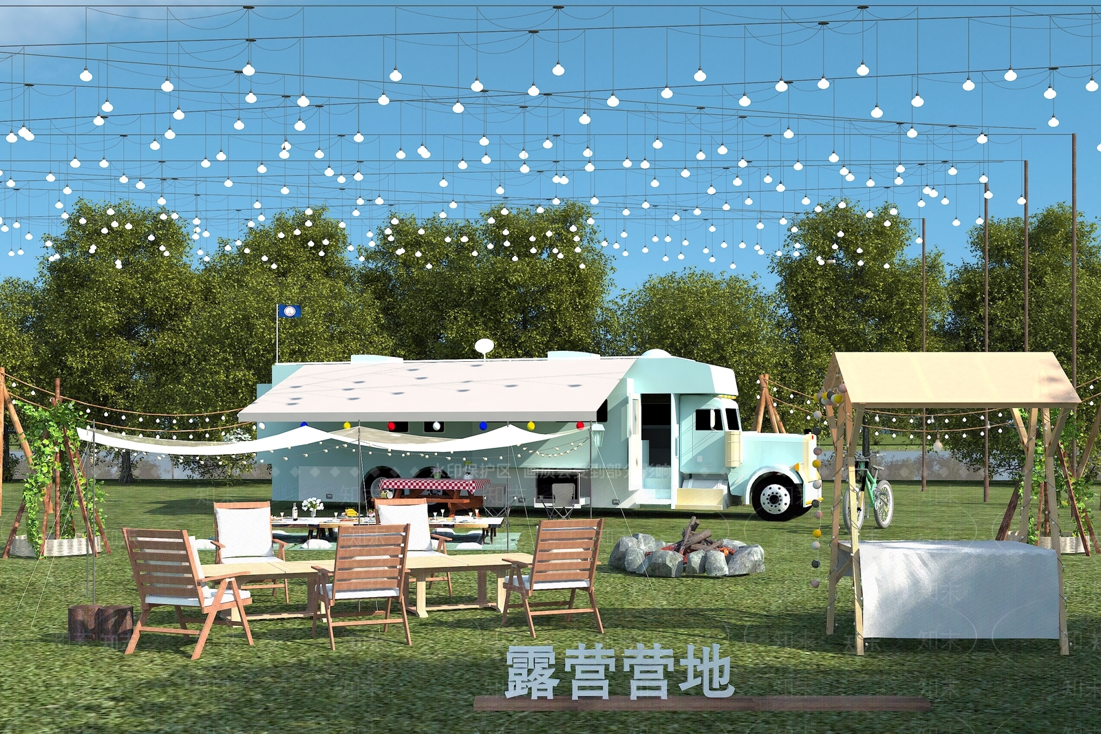 户外烧烤SU模型下载【ID:1125207890】